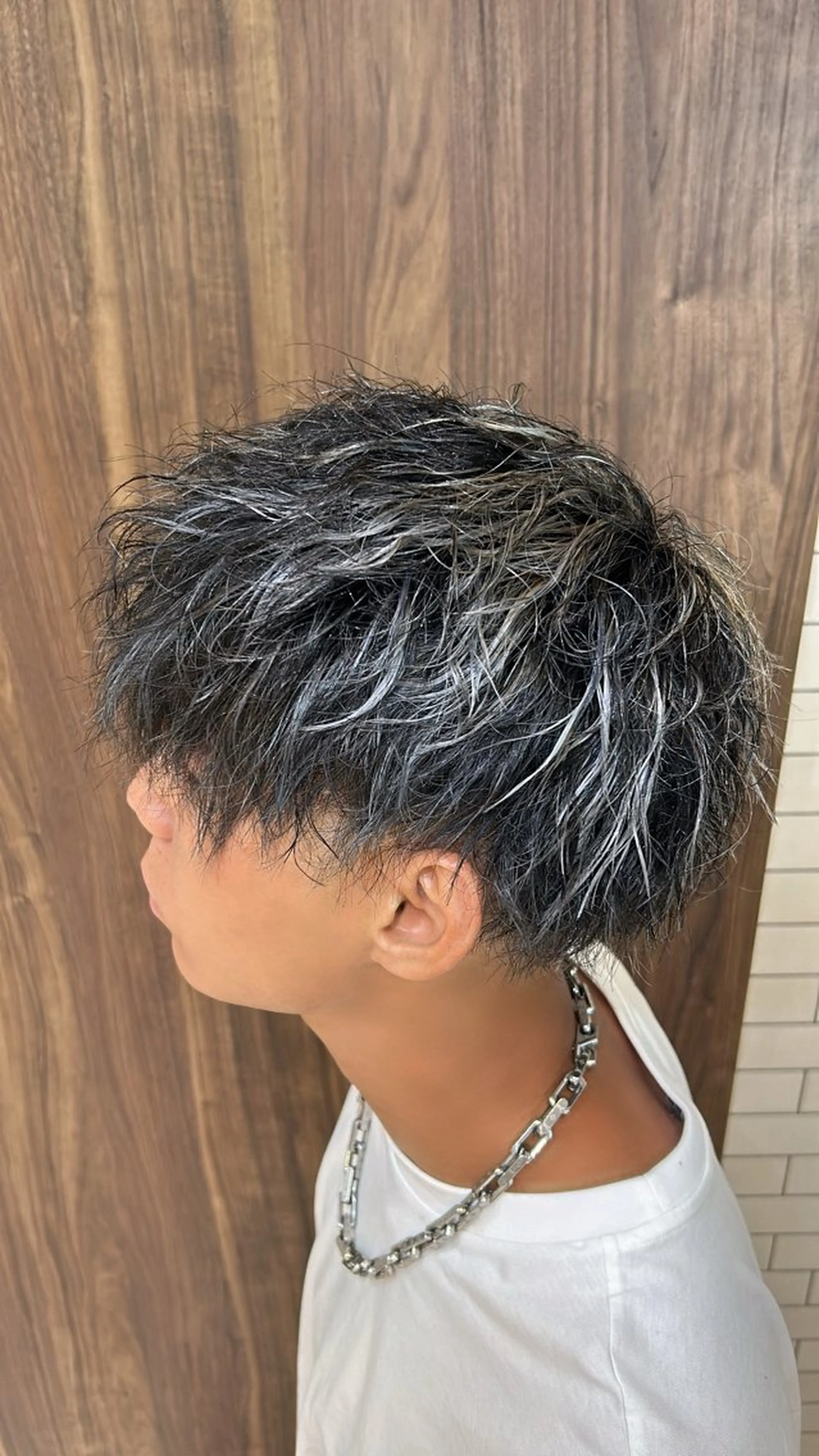 カラー パーマ メンズ グレージュ 河野 有吾のヘアスタイル
