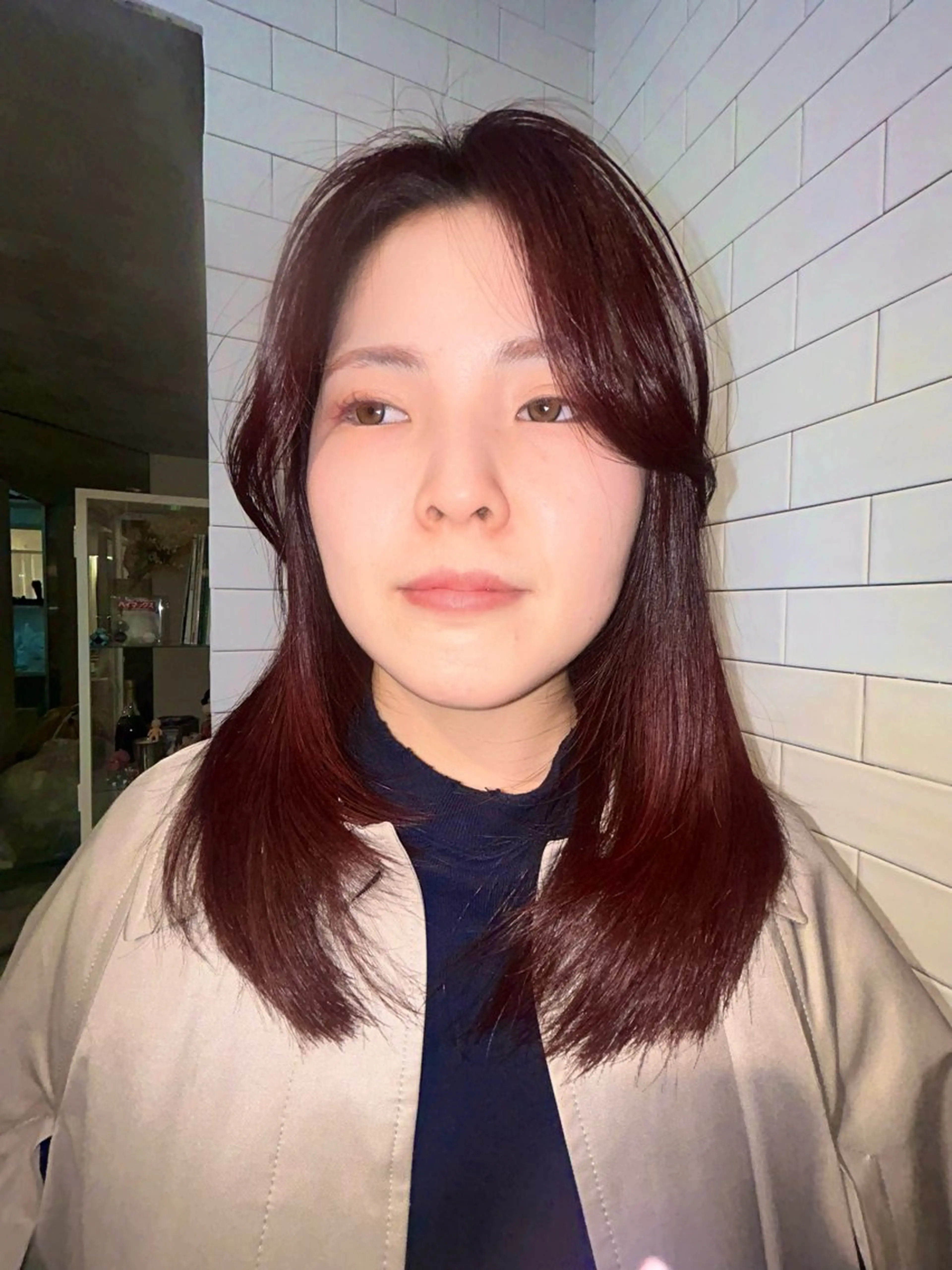 セミロング カラー ブリーチ ブリーチなしカラー レッドカラー レイヤーカット 🪽デザインカラー/ ブリーチ/陽向🪽のヘアスタイル