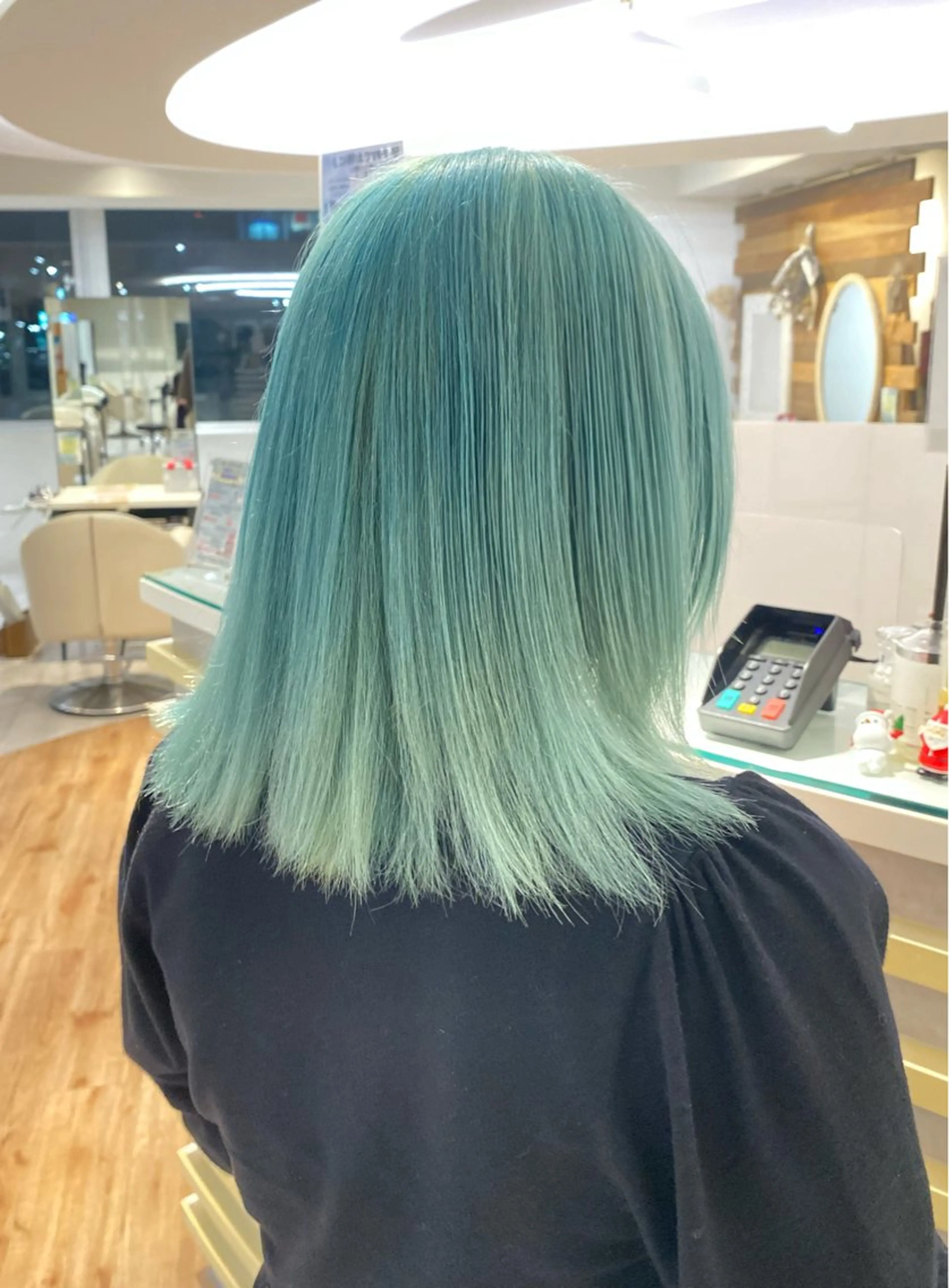 ミディアム カラー ミント ミントグリーン メンズパーマ/ メンズカット/タクヤのヘアスタイル