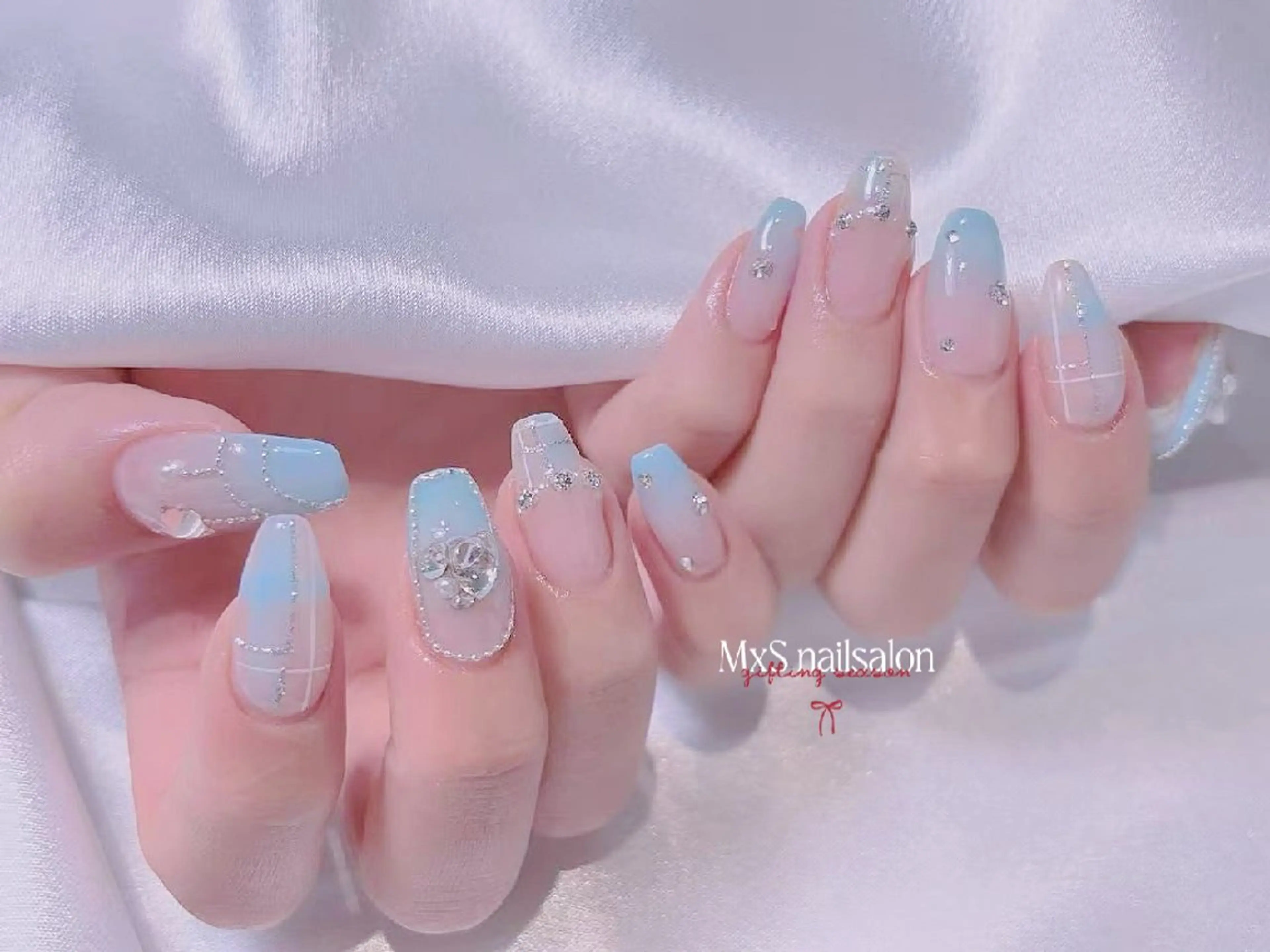 ネイル ジェルネイル 韓国ネイル マグネットネイル パラジェル バレンタイン ハンドネイル M×S Nail みなのネイルデザイン