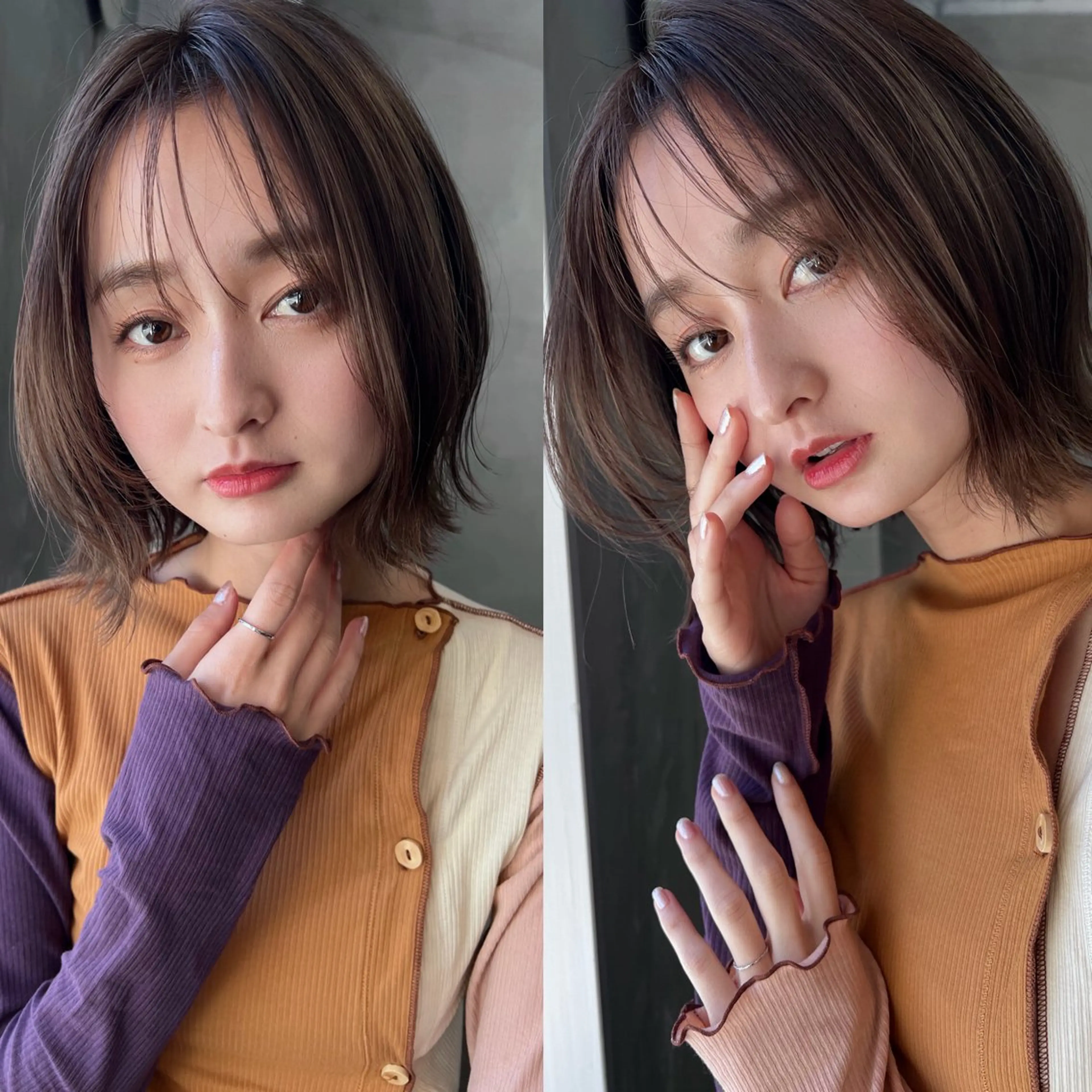 ミディアム カット ヘアカラー 透明感カラー/顔周り 臼井逸美のヘアスタイル