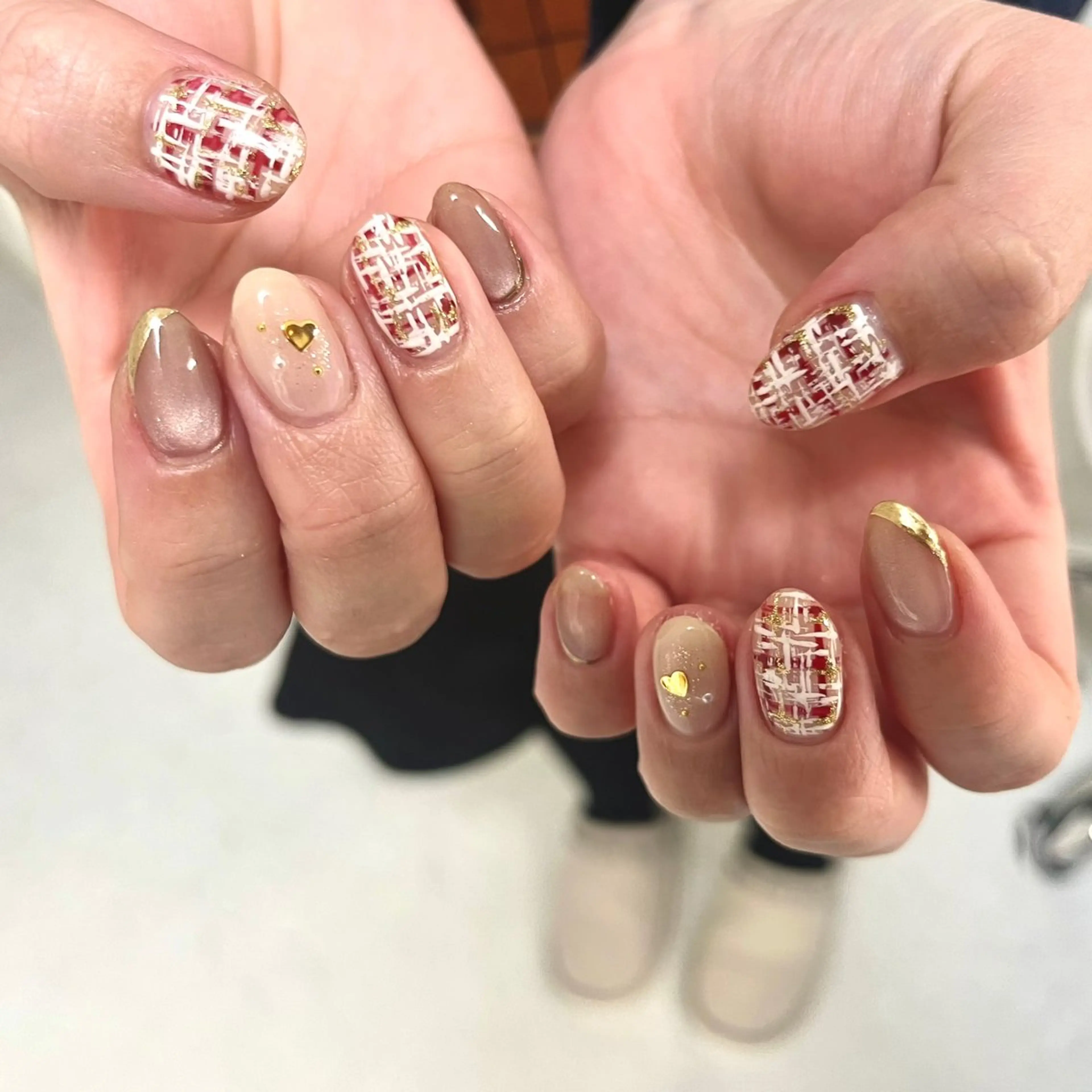 ネイル ツイードネイル ハンドネイル 🌷Gemini nami🌷のネイルデザイン