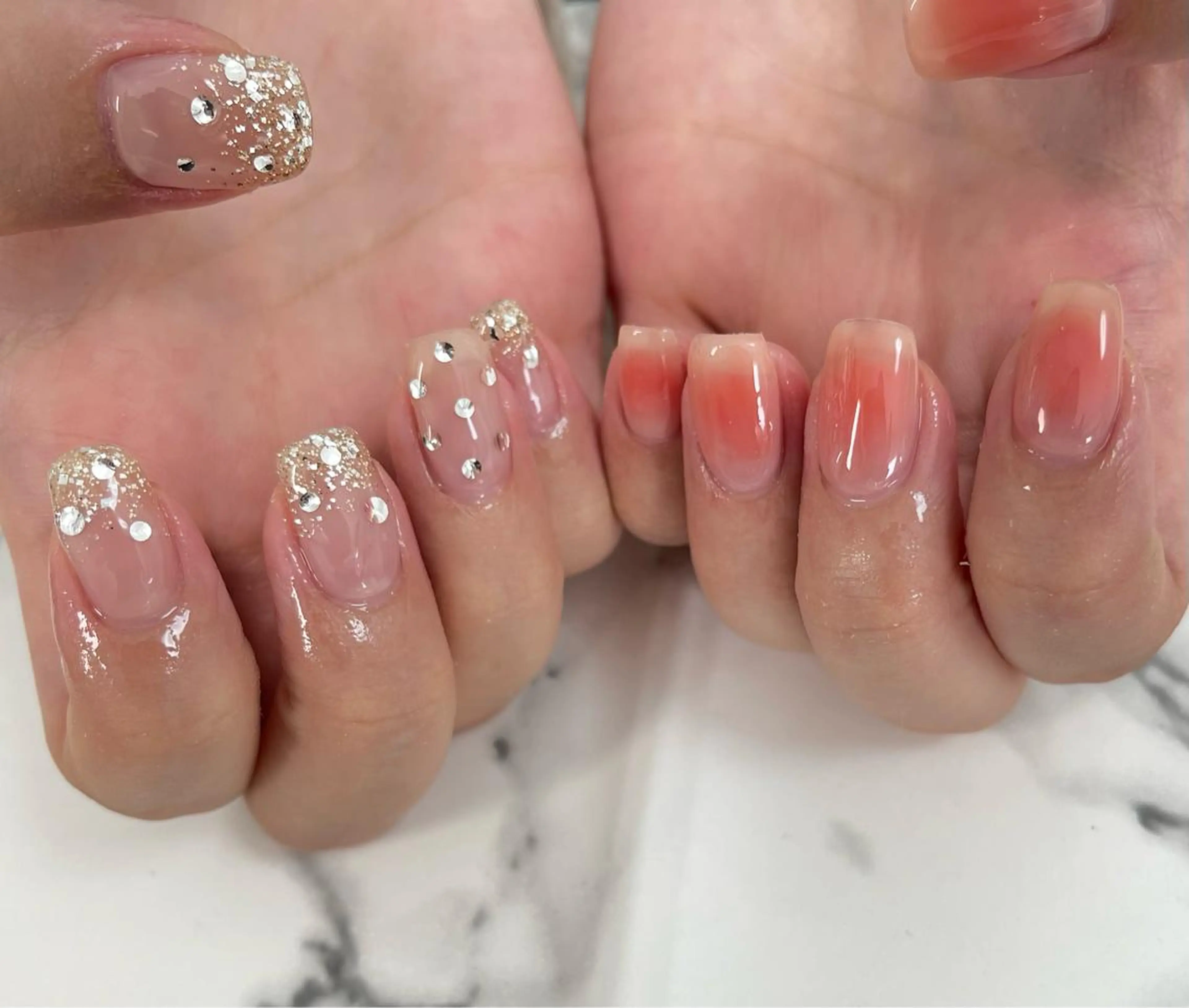 ネイル ジェルネイル 韓国ネイル ロングネイル ミラーネイル ニュアンスネイル ハンドネイル 松田 由真のネイルデザイン