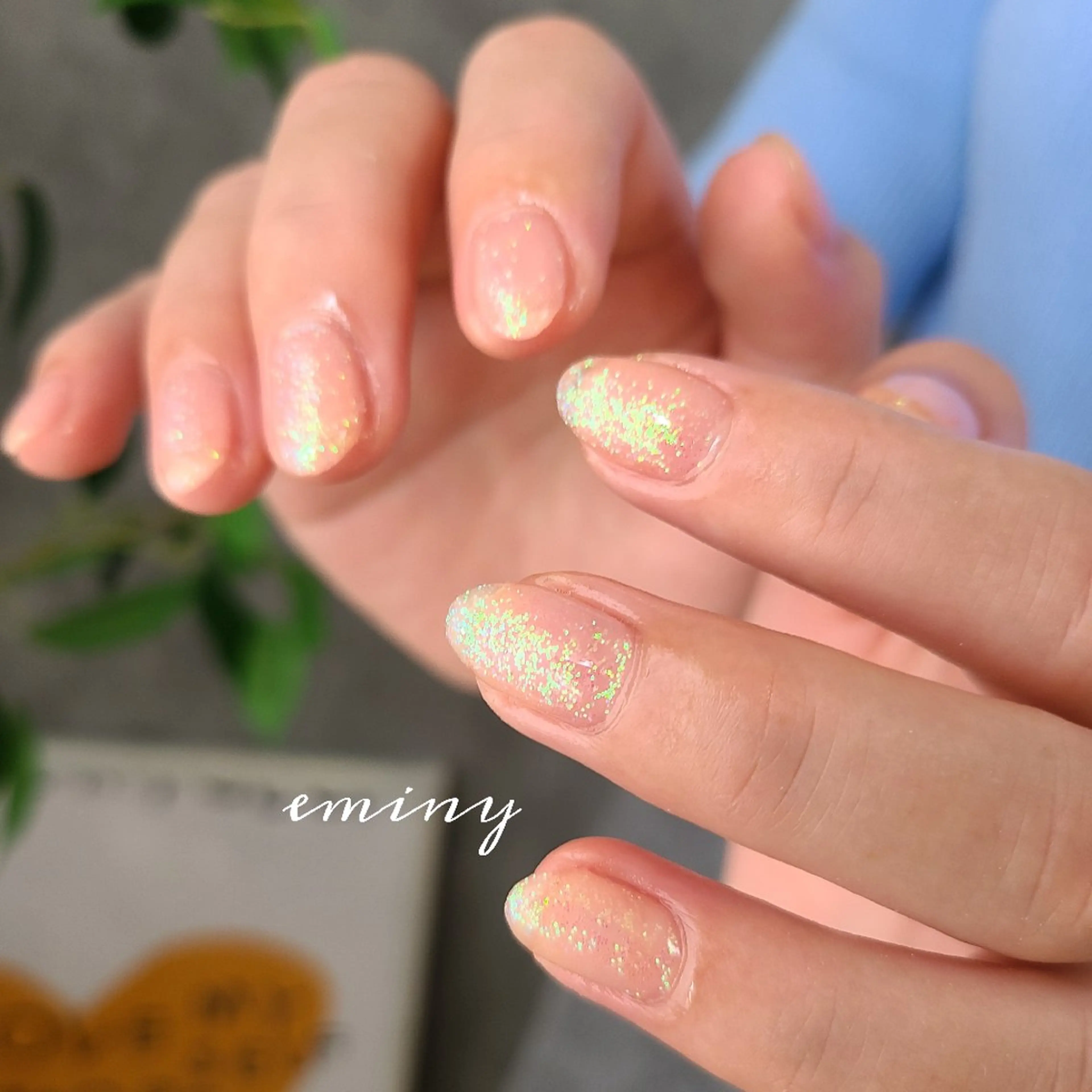 ネイル キラキラネイル ラメ(グリッター) オフィスネイル ワンカラーネイル nail salon  eminyのネイルデザイン