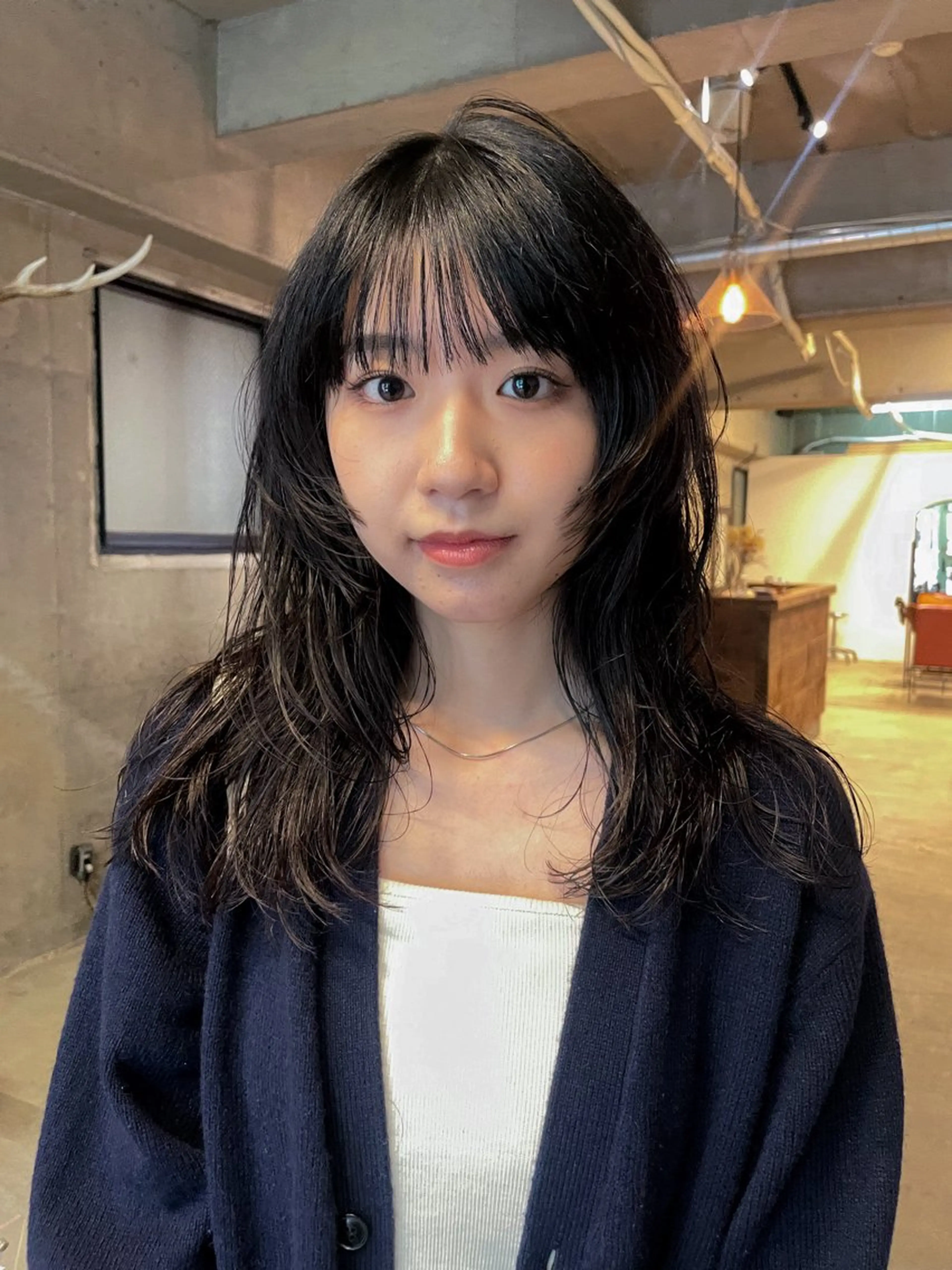 セミロング パーマ パーマ/レイヤー 岩山丈一郎のヘアスタイル