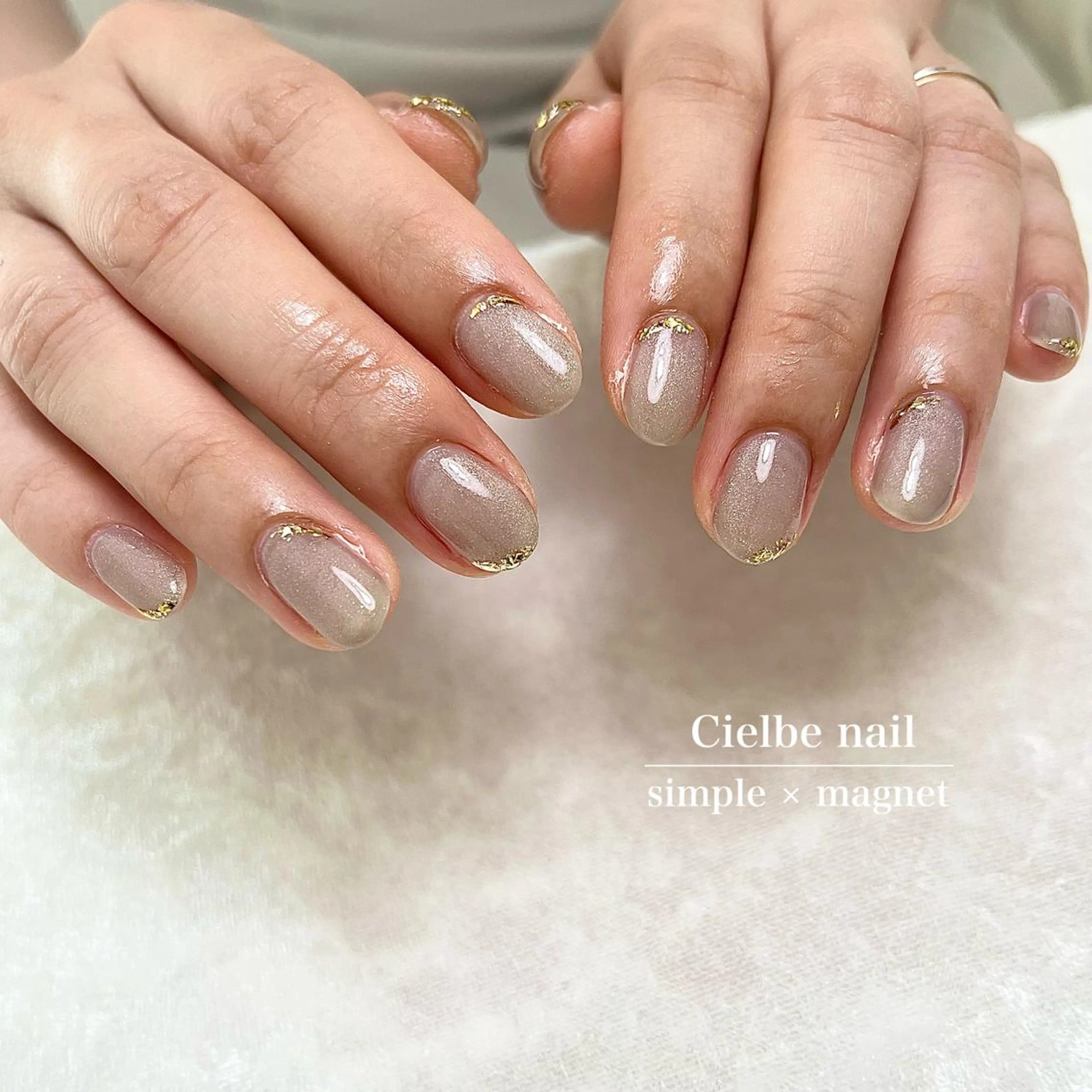 ネイル アートネイル マグネットネイル シンプルネイル ハンドネイル cielbe nailのネイルデザイン