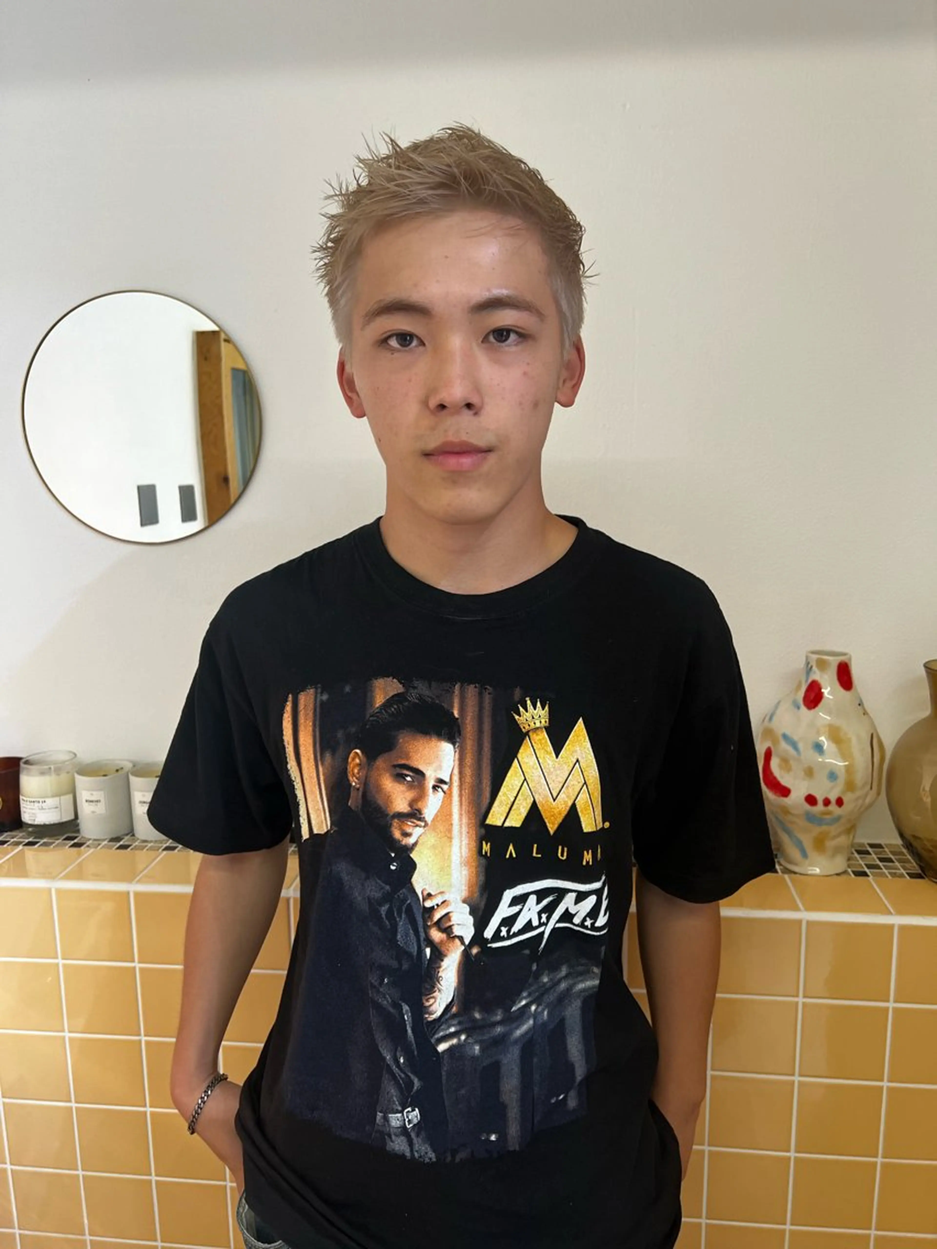 カラー メンズ nishido ハイライト/パーマのヘアスタイル