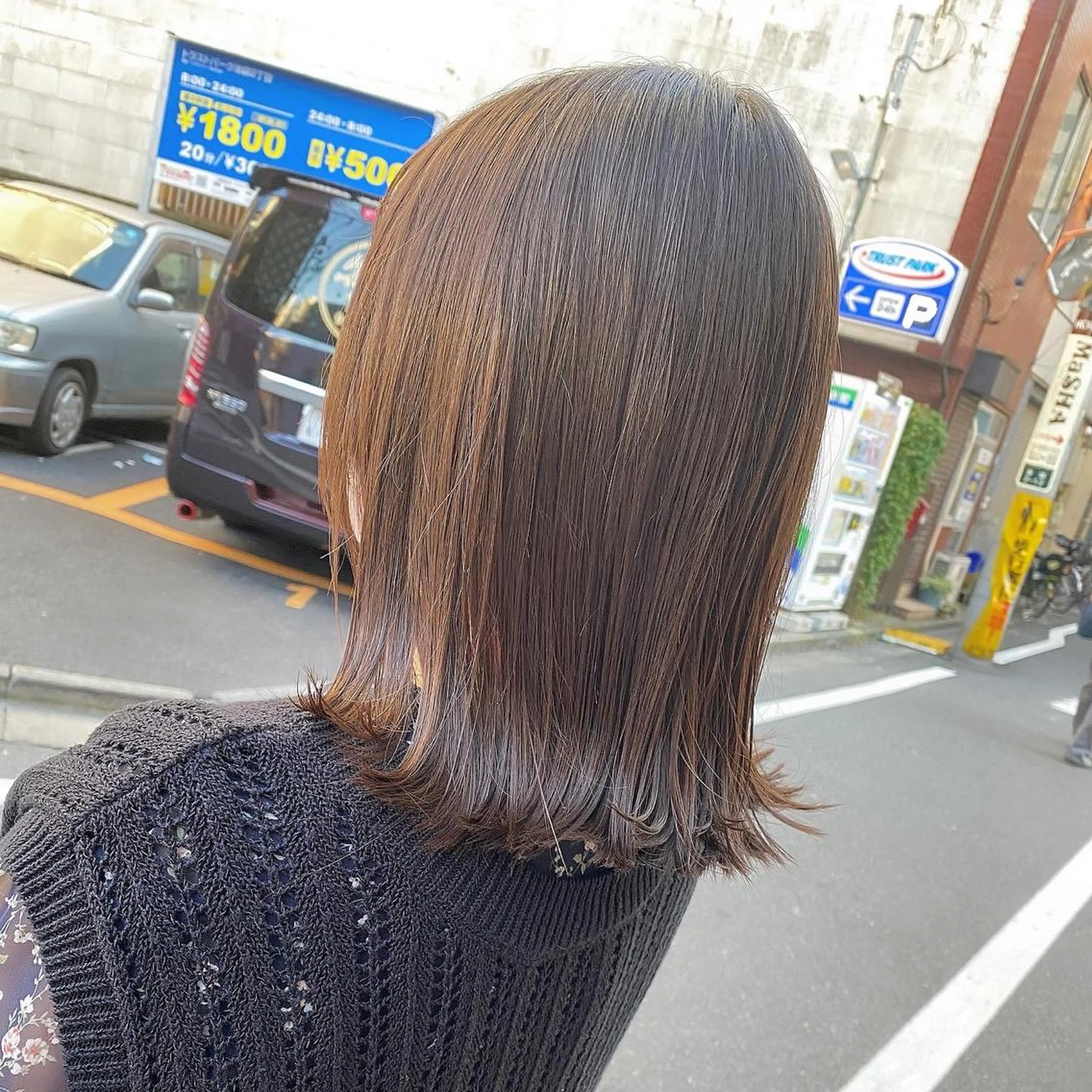 ミディアム 切りっぱなしボブ ボブ 髪質改善 髪質改善特化 安東駿介のヘアスタイル
