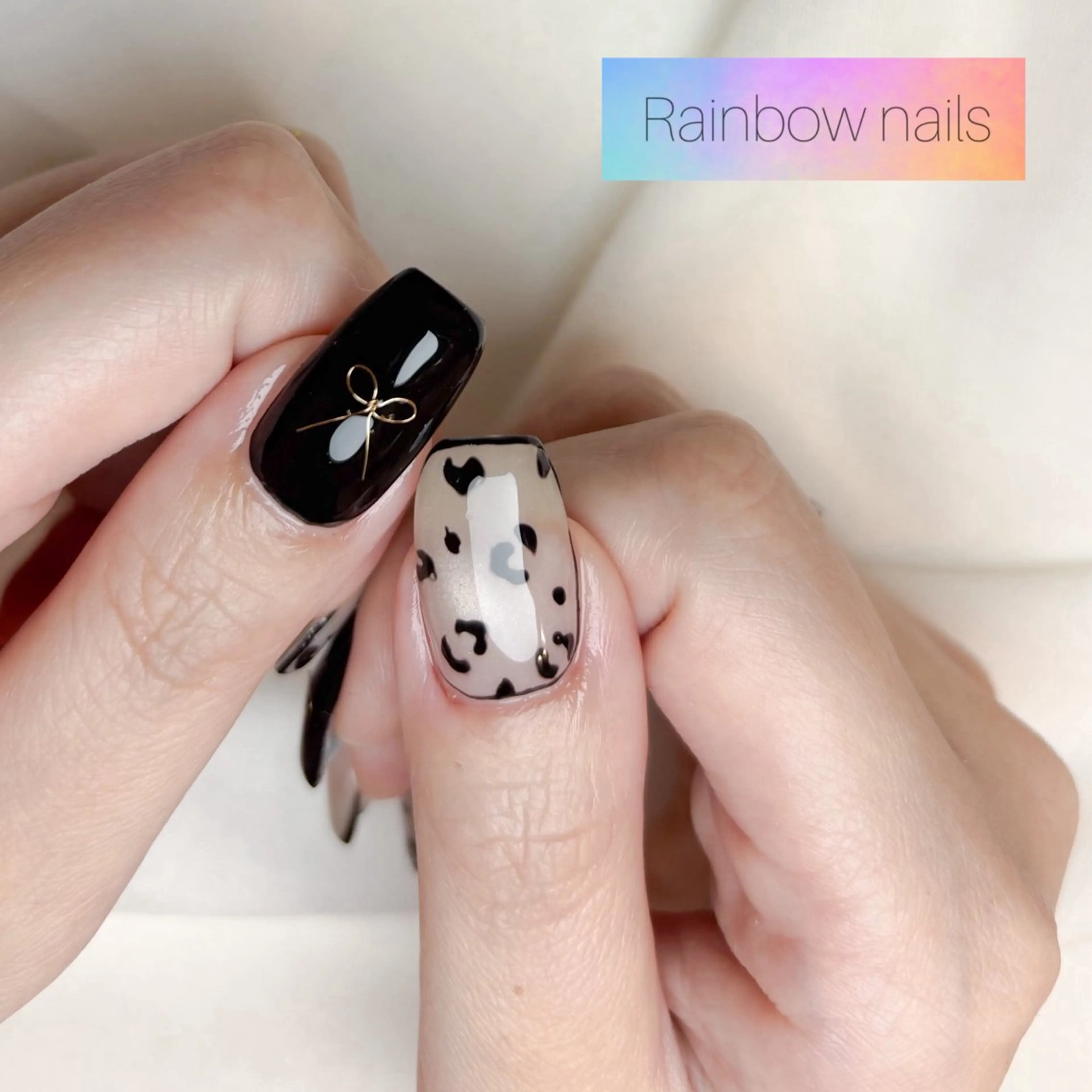 ネイル ハンドネイル Rainbow nailsくろちゃんのネイルデザイン