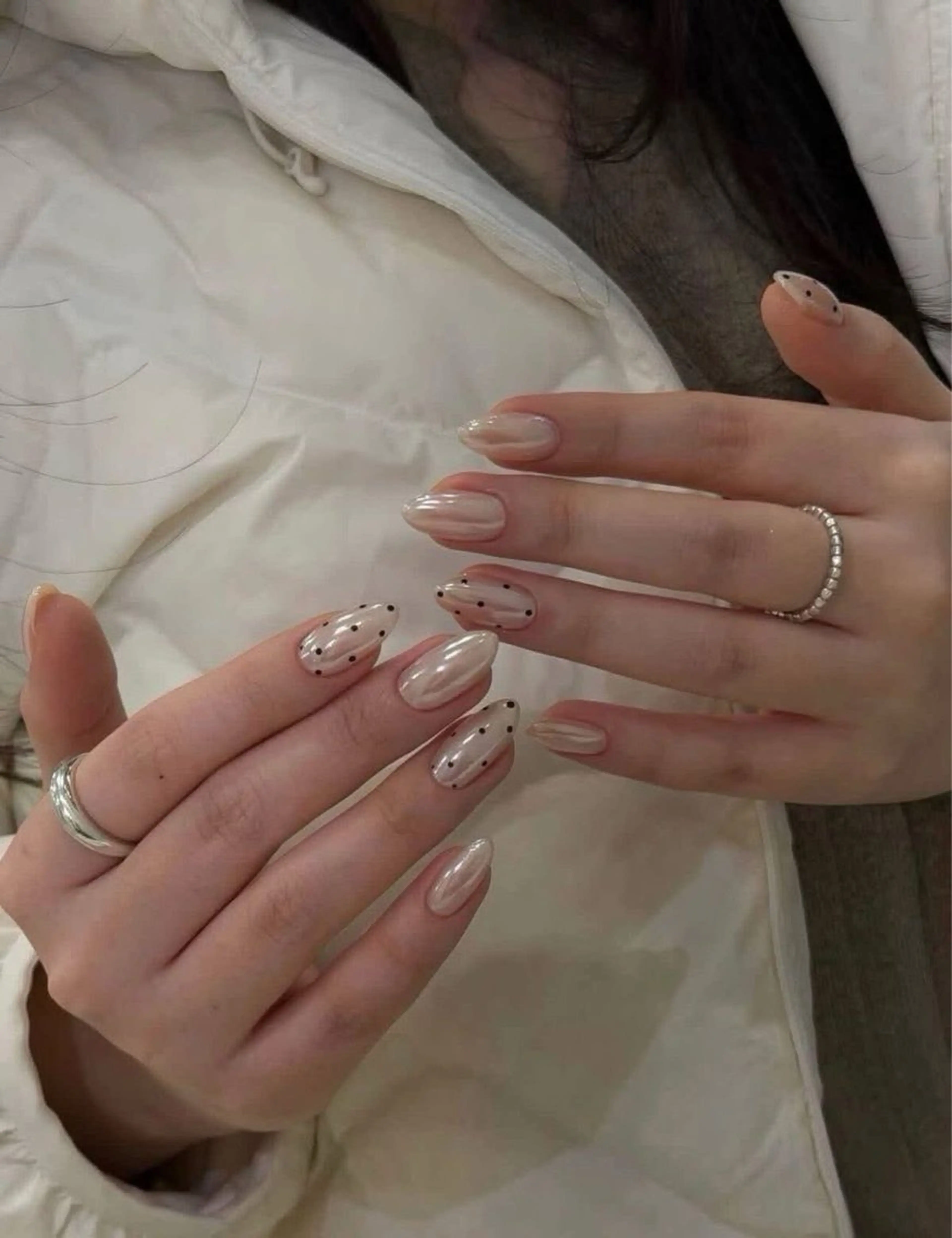 ネイル ドット ジェルネイル 韓国ネイル オフィスネイル シンプルネイル MEO MEO NAIL  守山のネイルデザイン