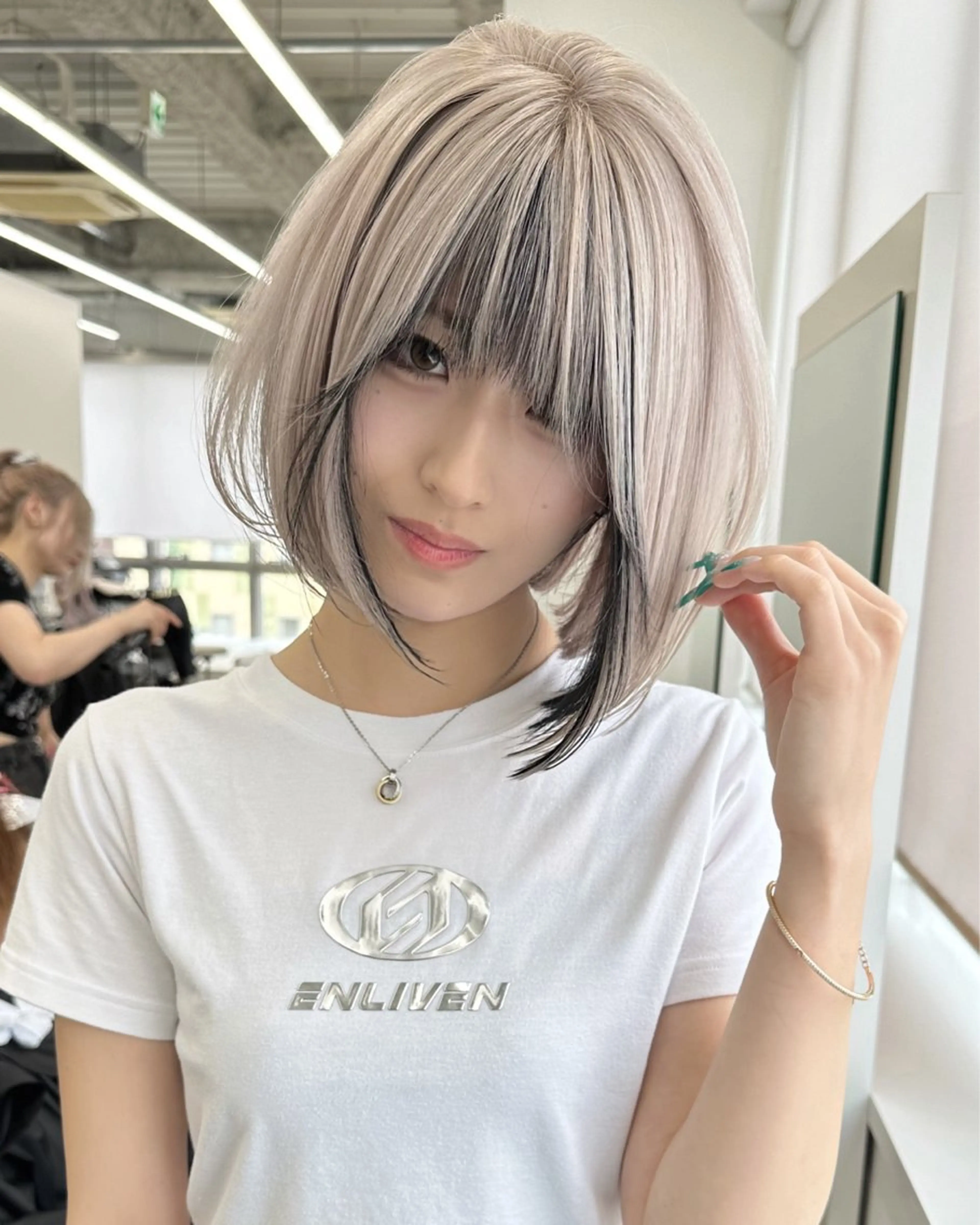ミディアム ヘアカラー 原田 瑠月のヘアスタイル