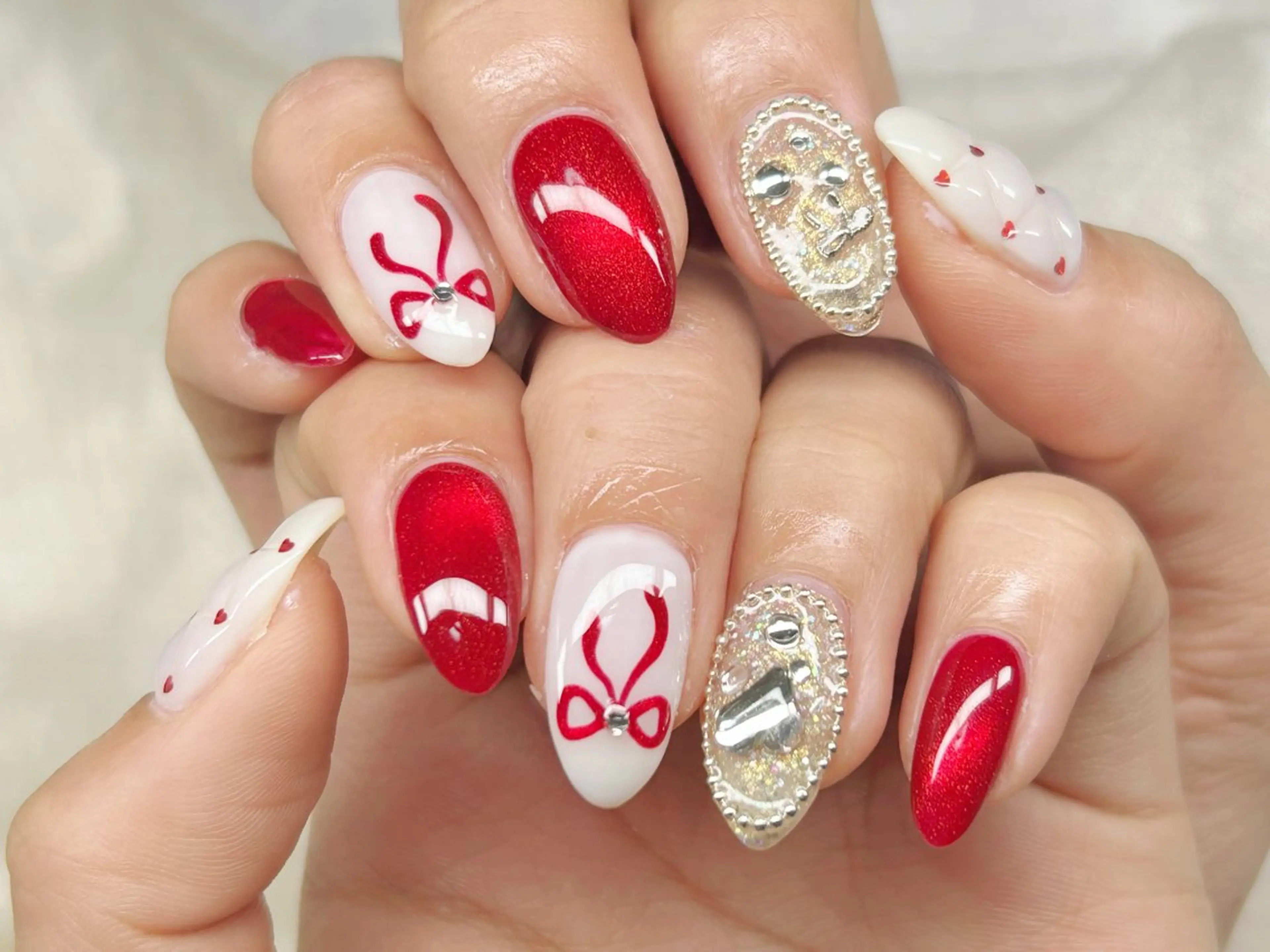 ネイル アートネイル チークネイル 成人式 入学式 長さ出し ハンドネイル Lino Nailのネイルデザイン