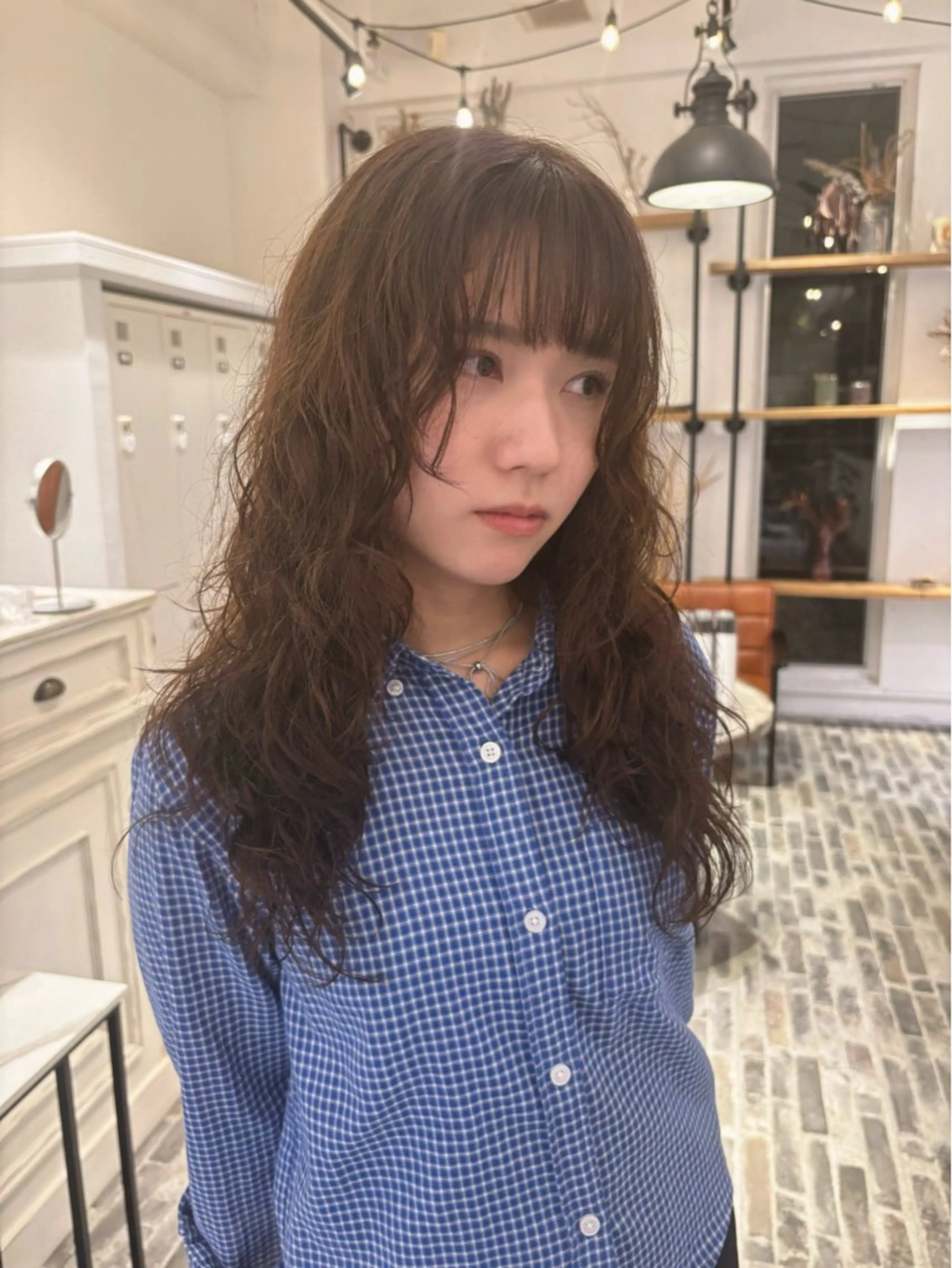 ロング くせ毛 カット パーマ ぬくい せいな💫のヘアスタイル