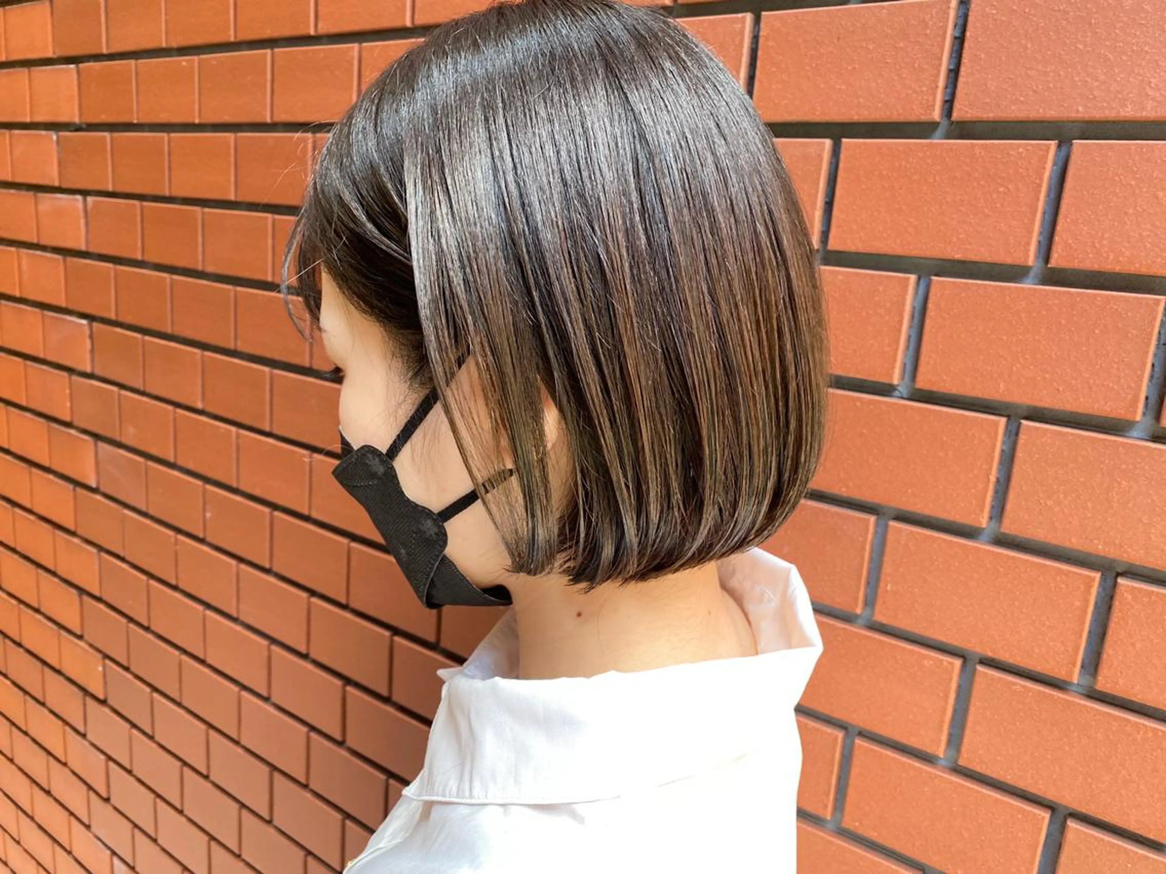 ショート カラー 透明感カラー オリーブカラー ボブ nagisa /縮毛矯正のヘアスタイル