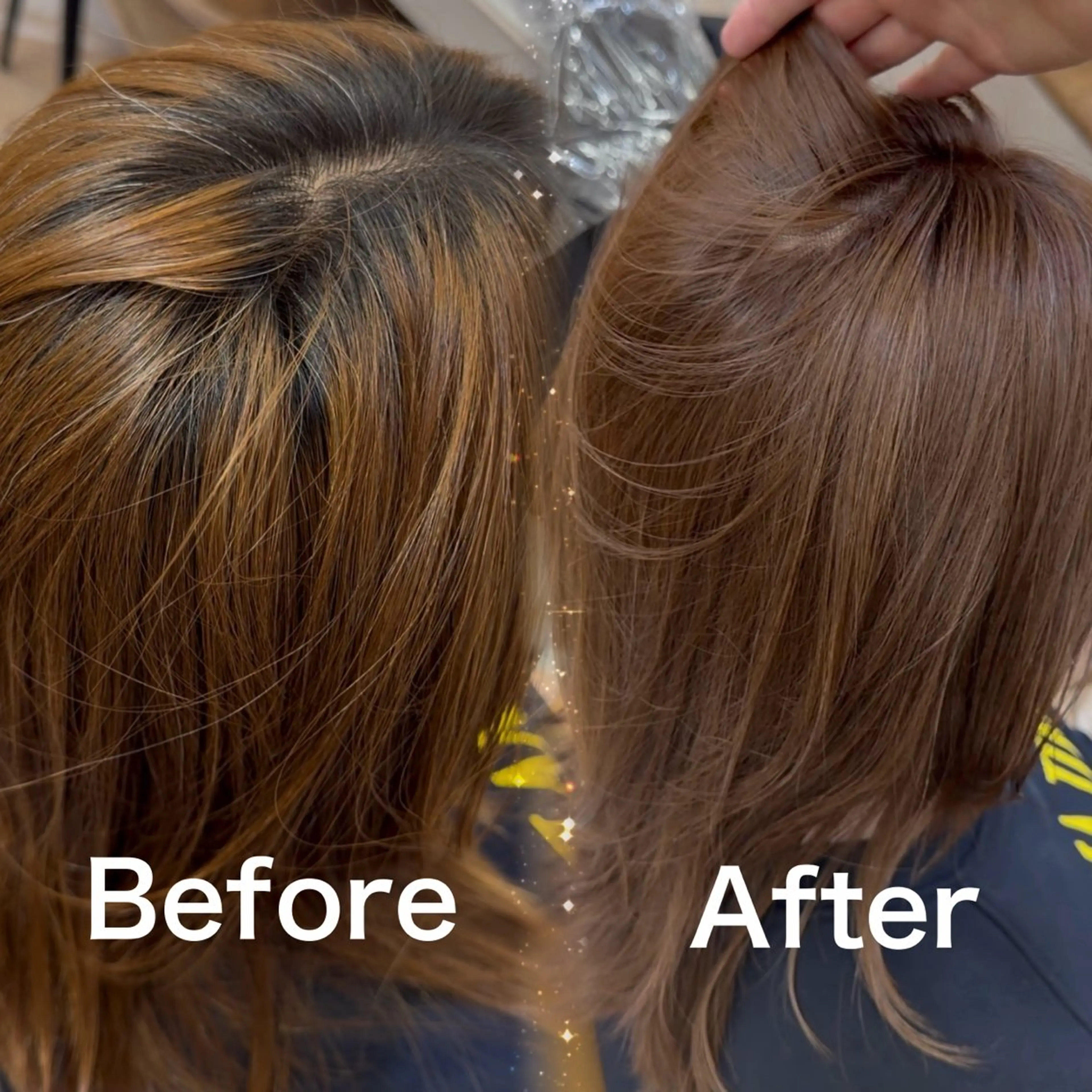 ミディアム カラー ヘアカラー トリートメント ブリーチなし 透明感カラー/艶髪のヘアスタイル