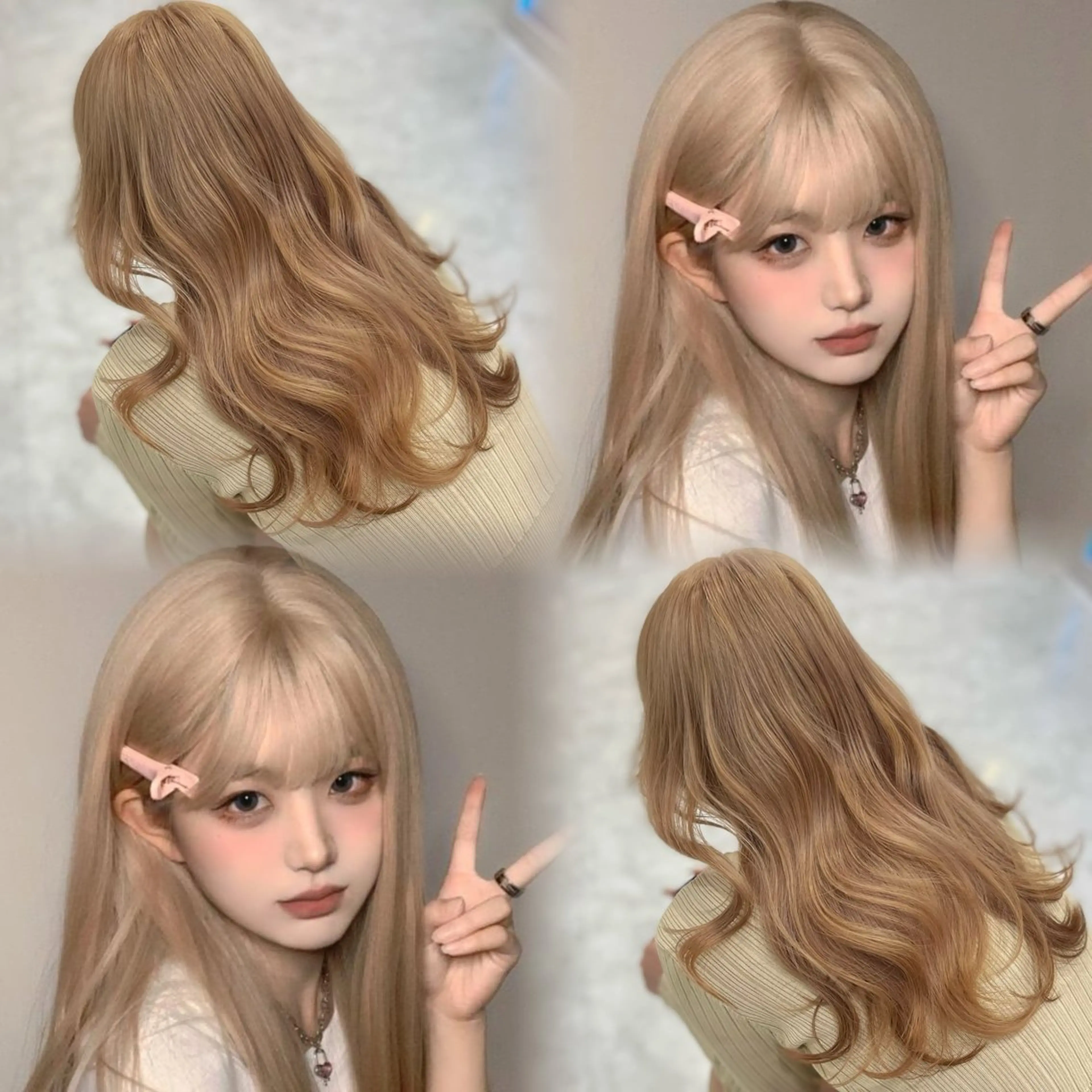 ロング カラー 色落ち綺麗🩰ハイ トーン🎀RINKAのヘアスタイル