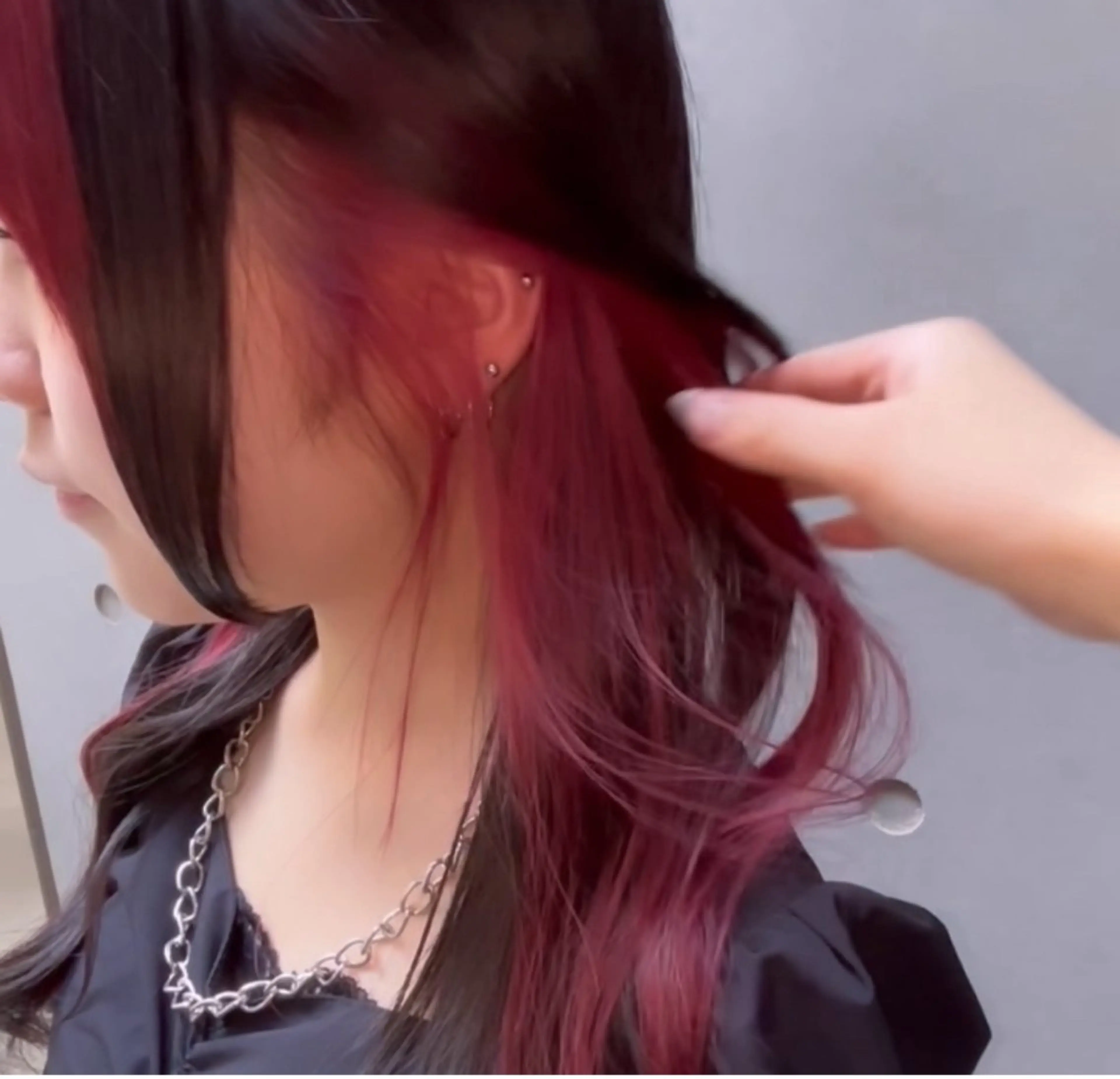 セミロング カラー インナーカラー ハイトーンレイヤー 吉祥寺/nana🎀のヘアスタイル