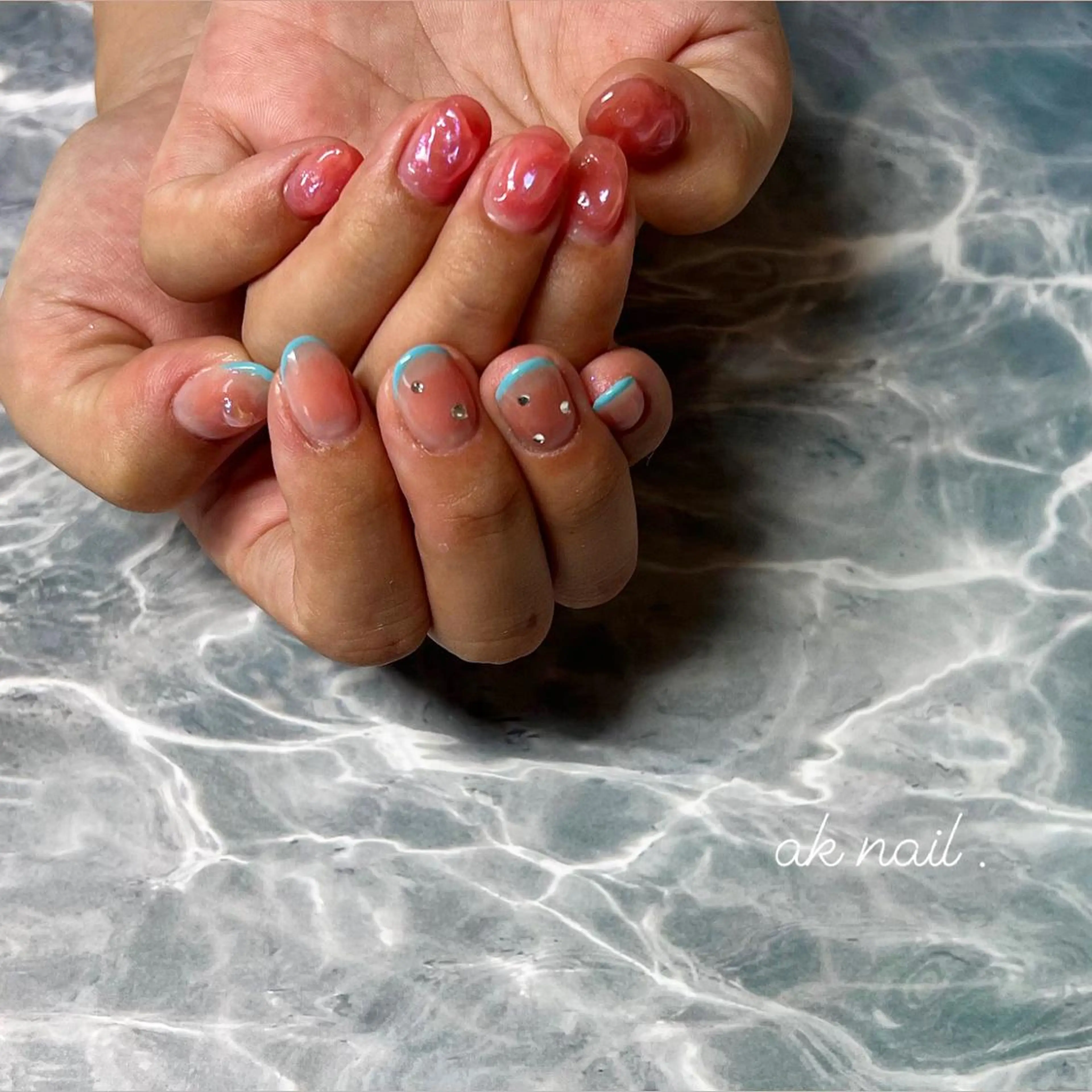 ネイル チークネイル ハンドネイル ak nail .のネイルデザイン