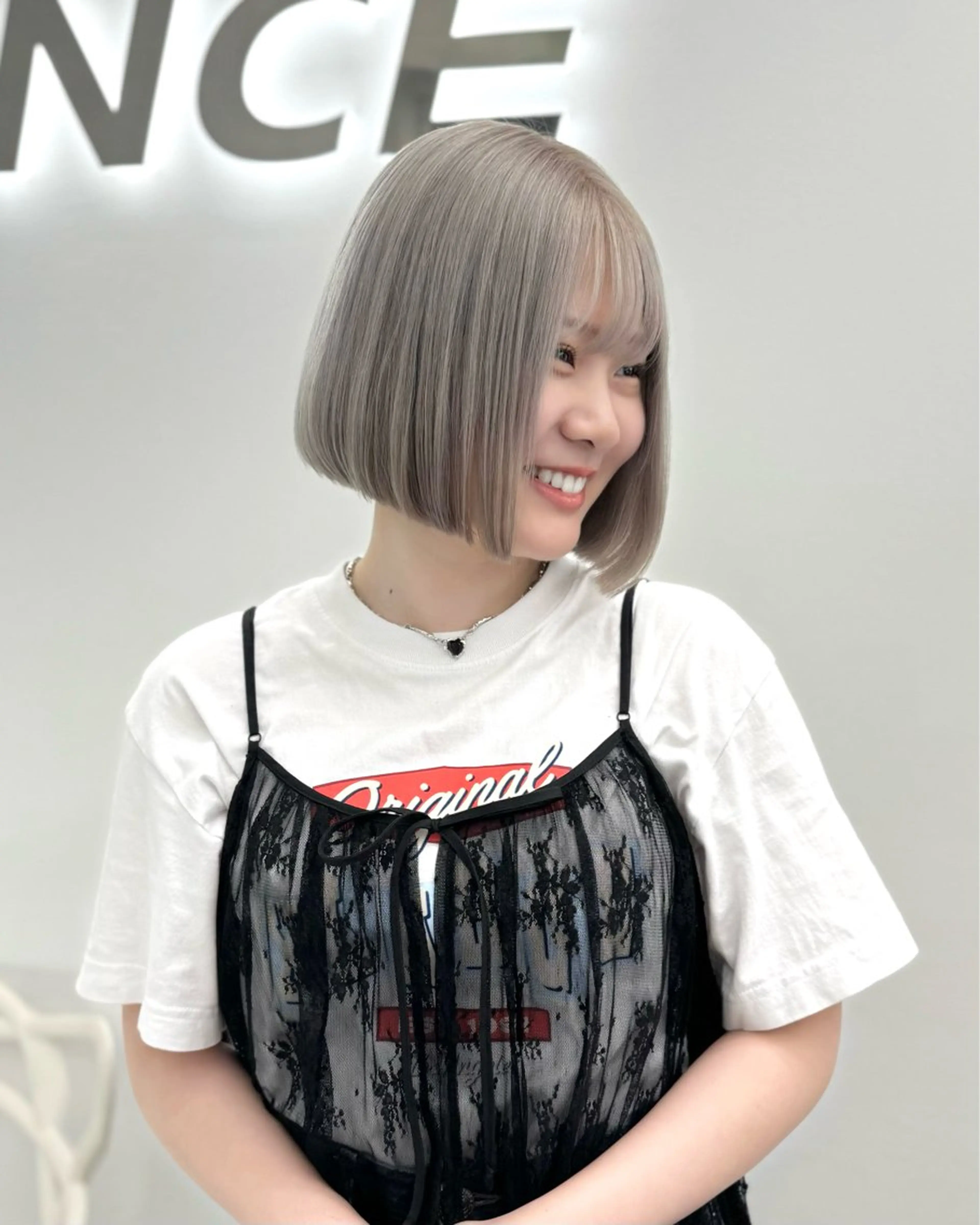 ショート カラー ヘアアレンジ 縮毛矯正🤍 盛れるボブ/ひかりのヘアスタイル