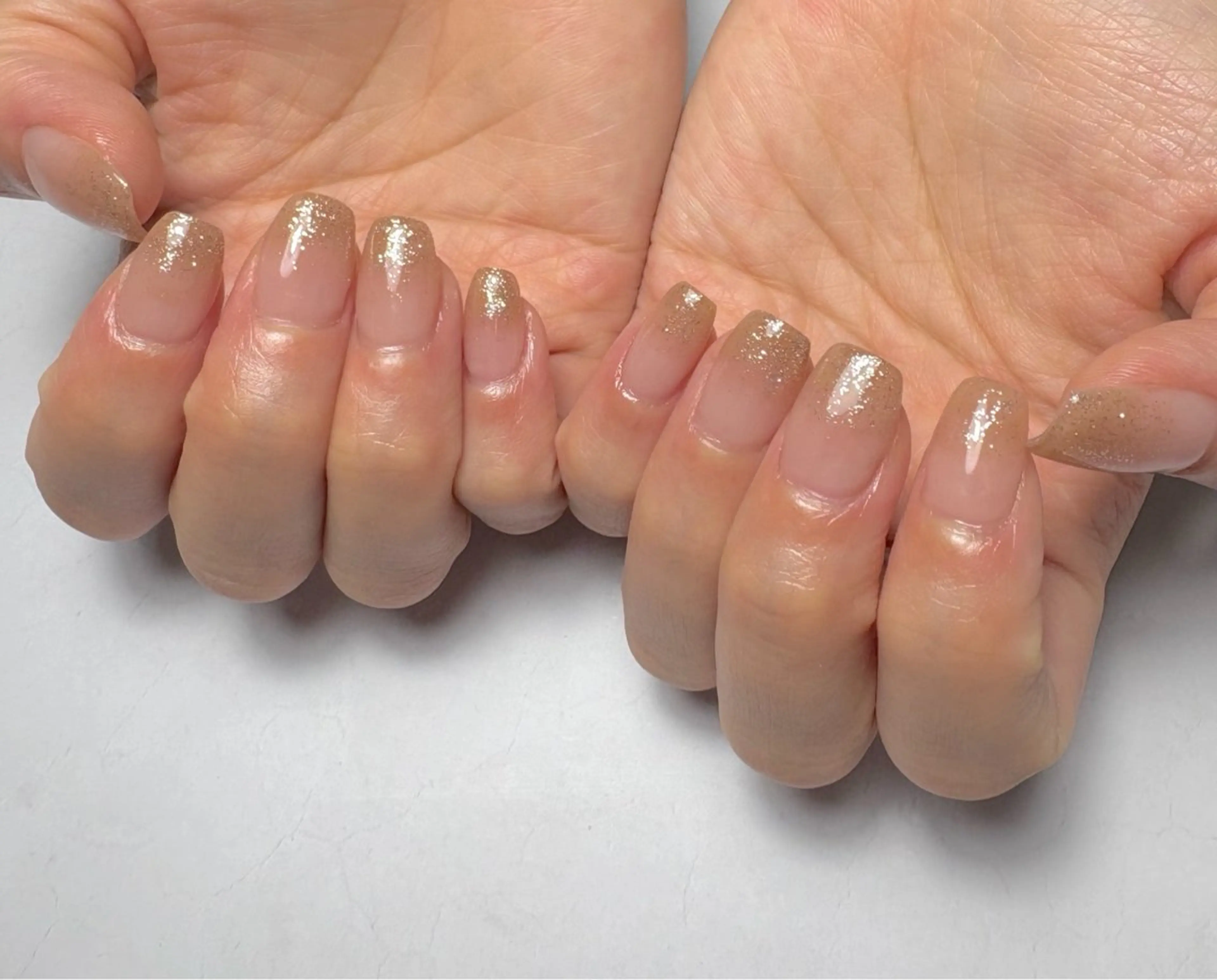 ネイル ブラウン フラッシュネイル グラデーション オフィスネイル シンプルネイル ハンドネイル Nail Salon noiのネイルデザイン