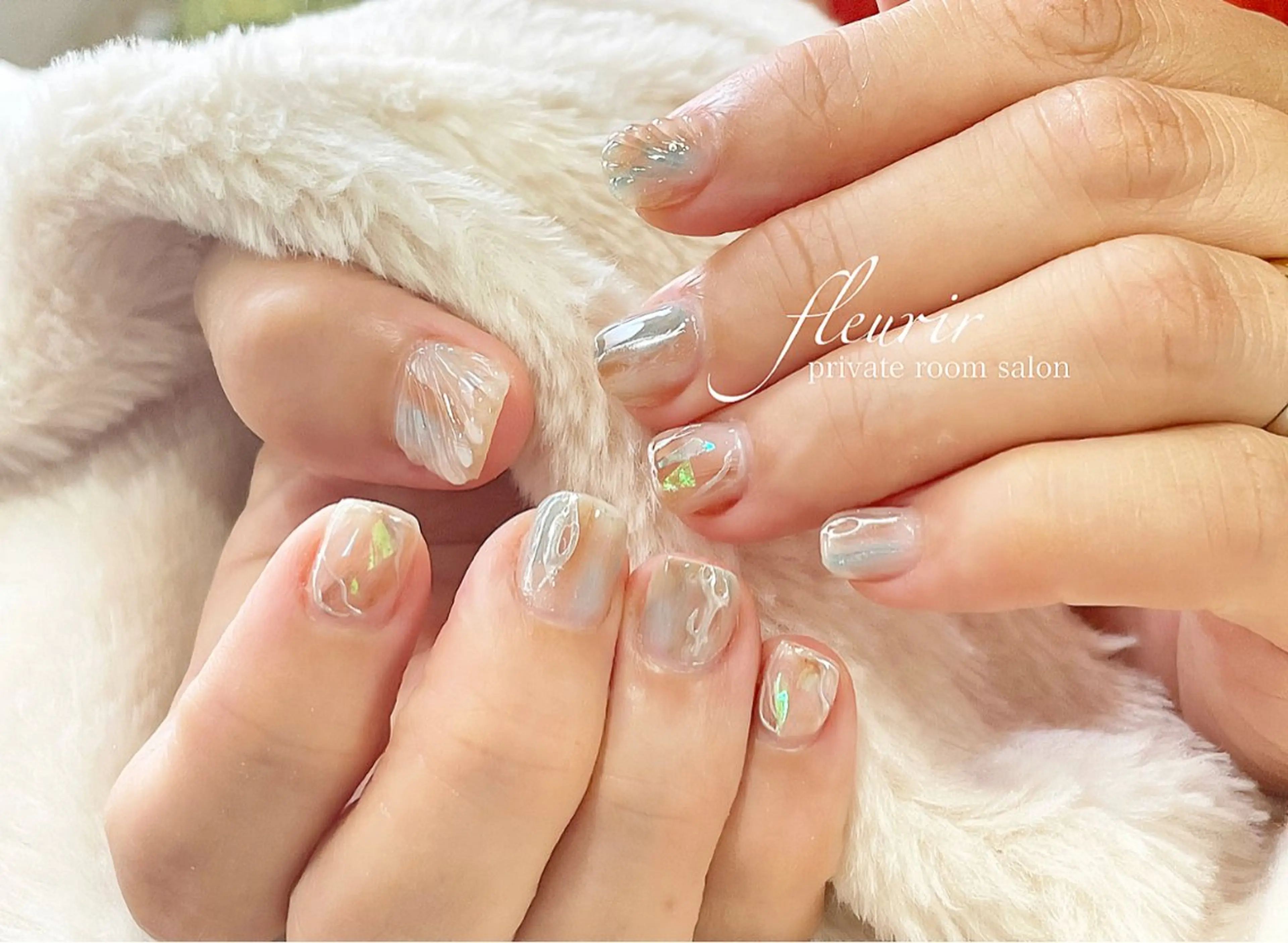 ネイル アートネイル ミラーネイル シルバー フルリール 【プライベートサロンのネイルデザイン