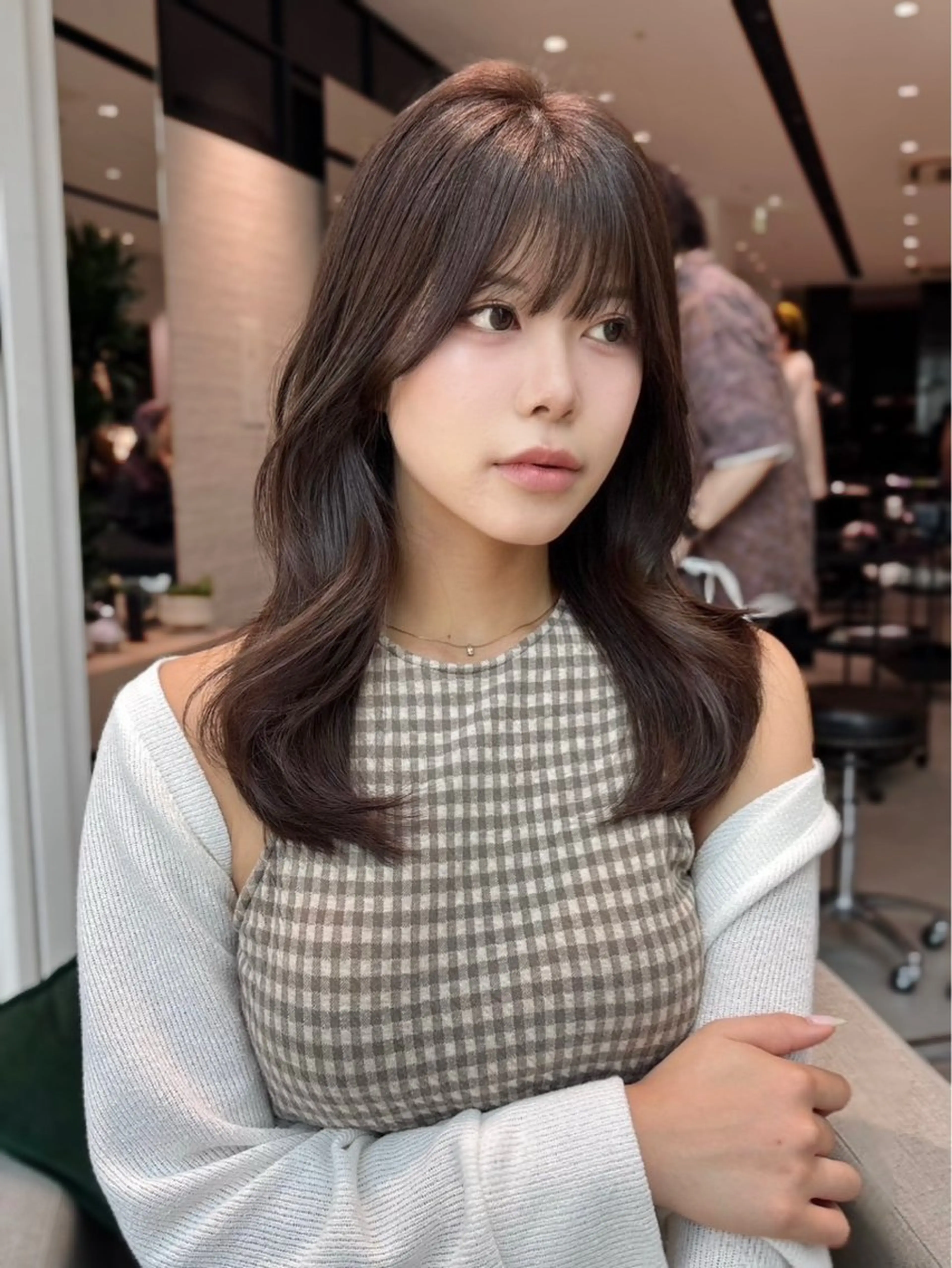 ミディアム カラー ブラウンカラー 透明感カラー 韓国風ヘア カット ヘアカラー トリートメント 銀座/韓国レイヤー/ 艶カラー🍓原田侑依のヘアスタイル