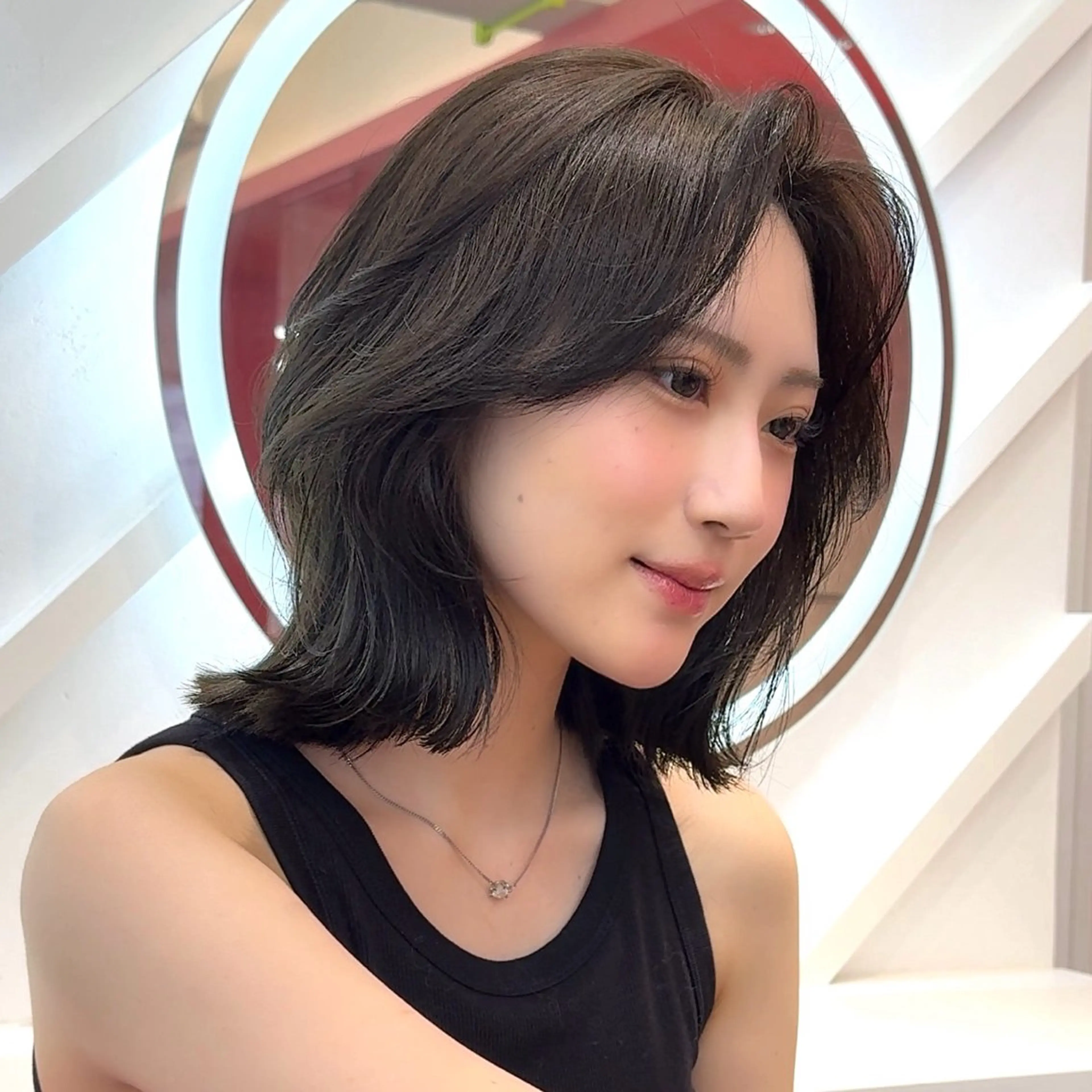 ショート カラー 山崎/ボブ縮毛矯正 レイヤー髪質改善のヘアスタイル