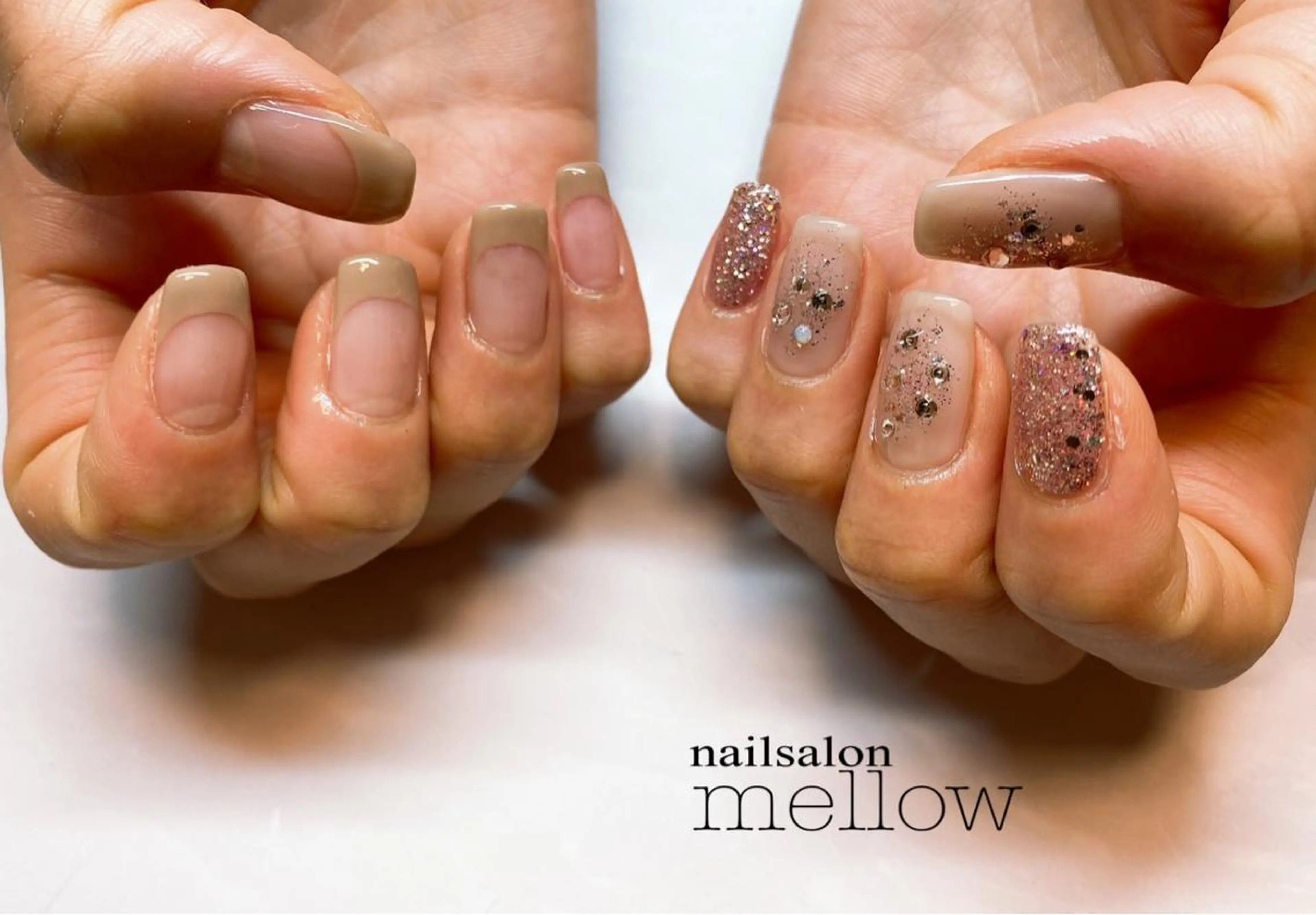 ネイル フレンチネイル ラメ(グリッター) 大山 浩美のネイルデザイン