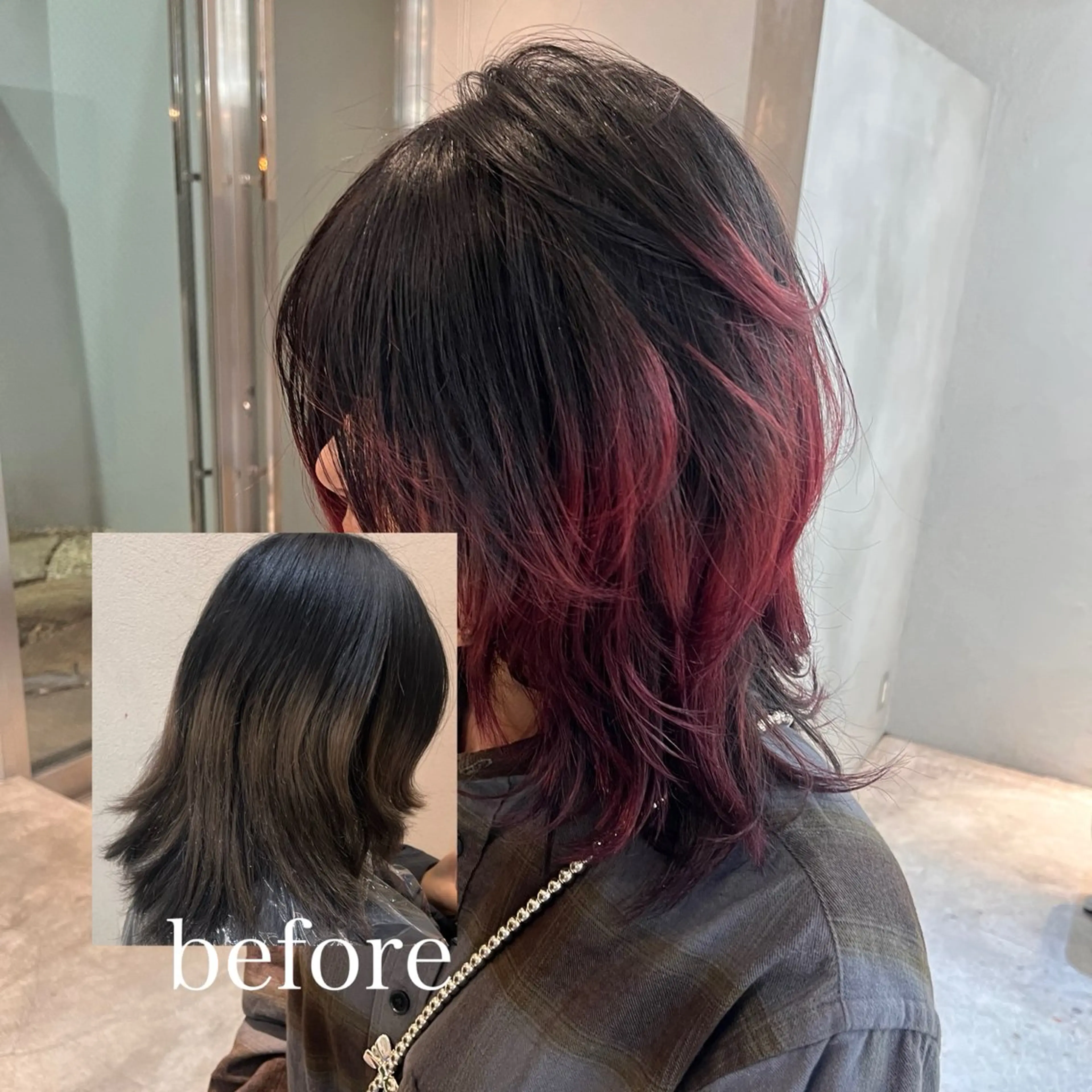 カラー riri🎀 透カラー/曲がる縮毛のヘアスタイル