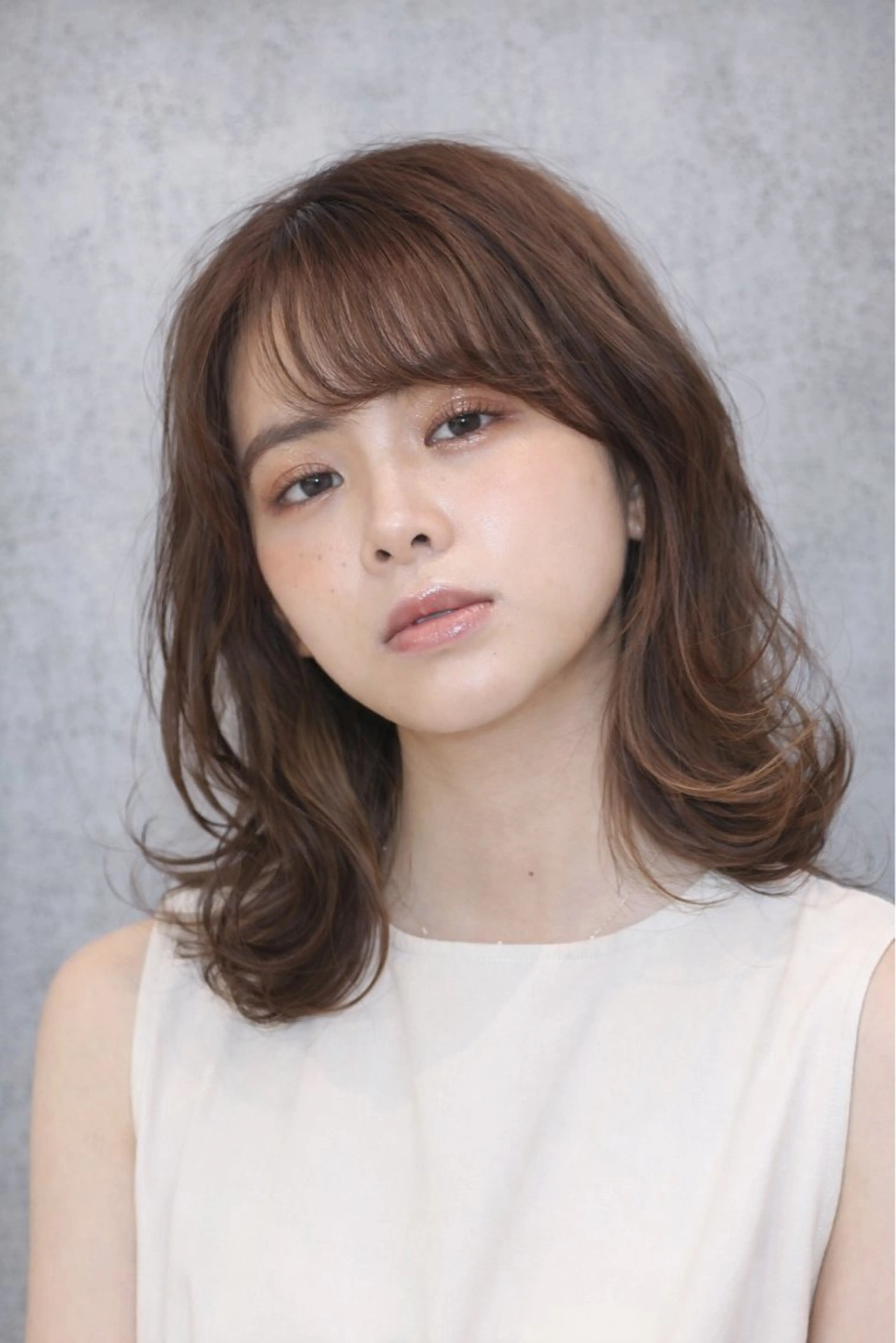 ミディアム カット ヘアカラー トリートメント 透明感カラー🐾 Riona🎀のヘアスタイル