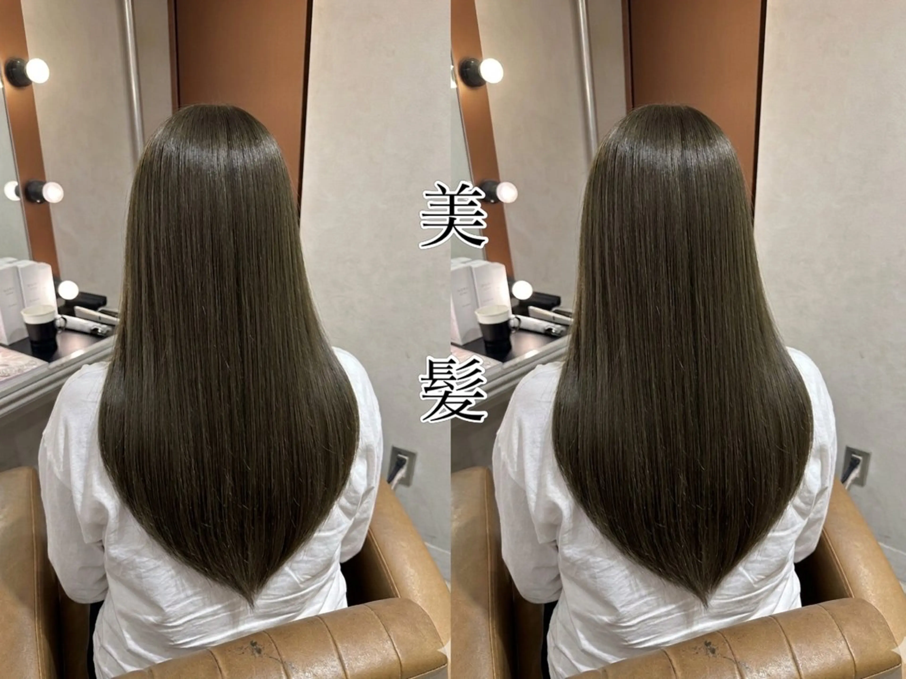 ロング カラー グレージュ オリーブグレージュ オリーブグレー カット ヘアカラー 縮毛矯正 トリートメント 縮毛矯正/ ✨艶髪/芦川優磨のヘアスタイル