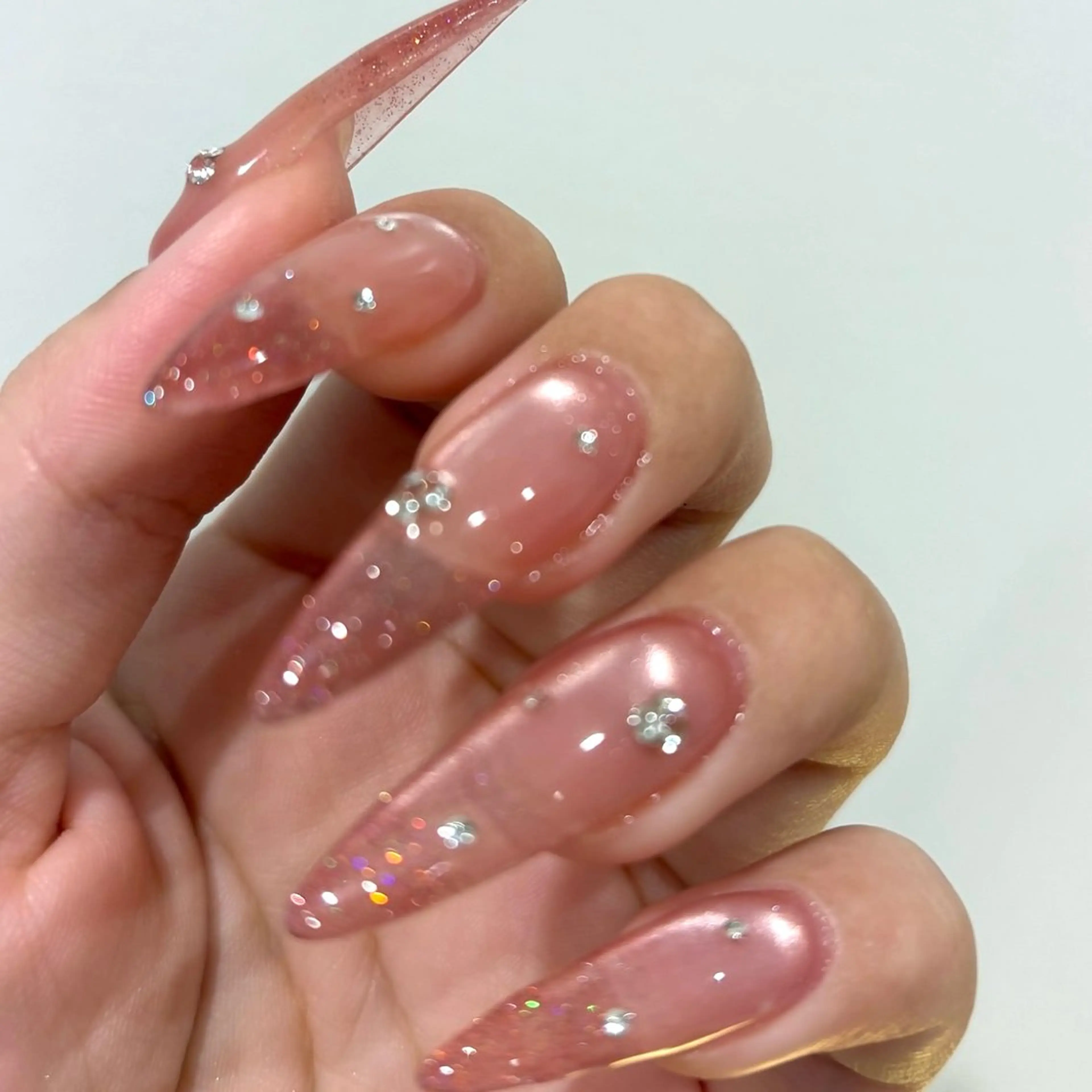 ネイル フラッシュネイル ハンドネイル 韓国ワンホンピンク 🎀mikuのネイルデザイン