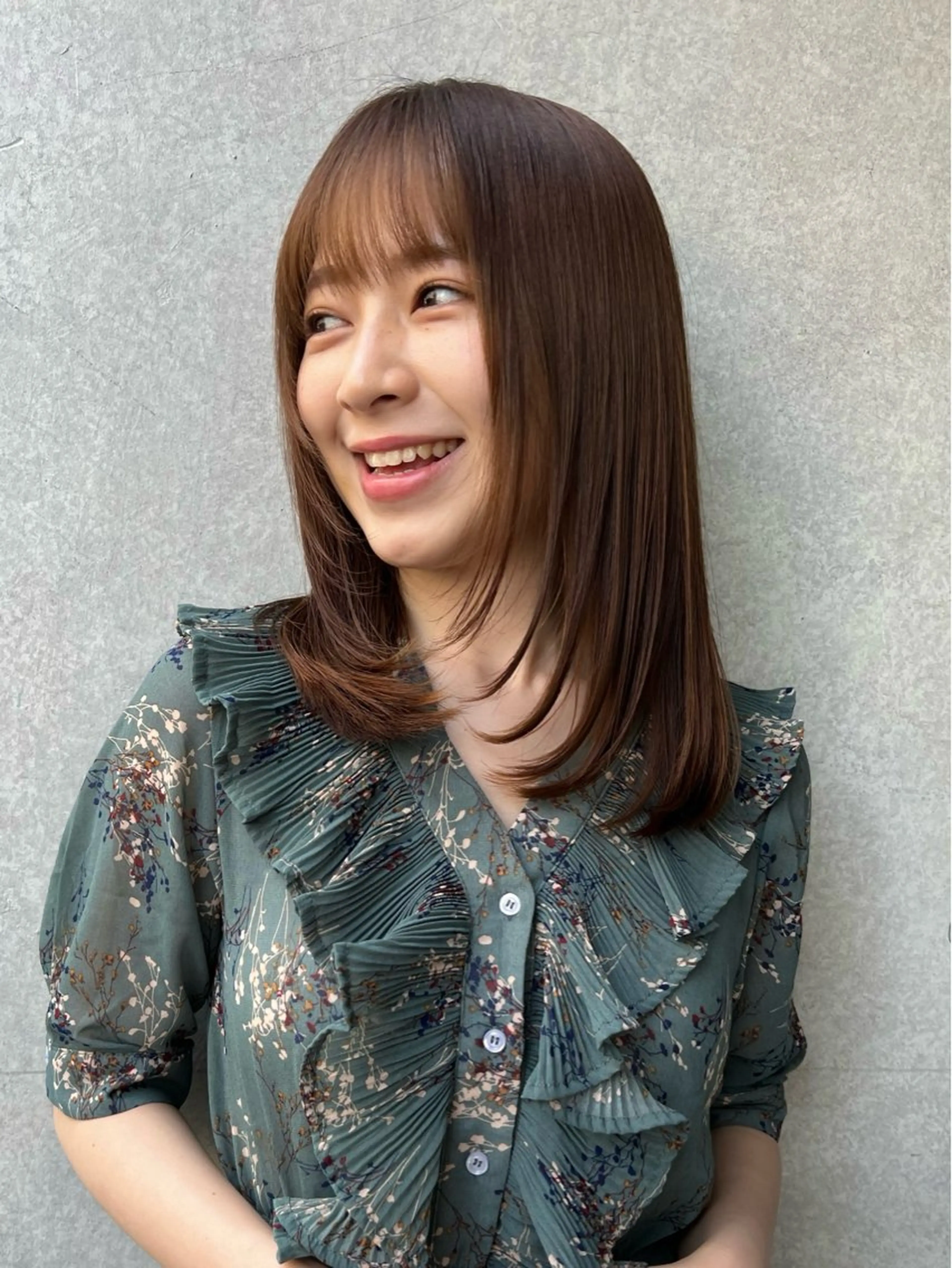 セミロング 顔まわり/艶カラー/ 🤎himari🤎のヘアスタイル