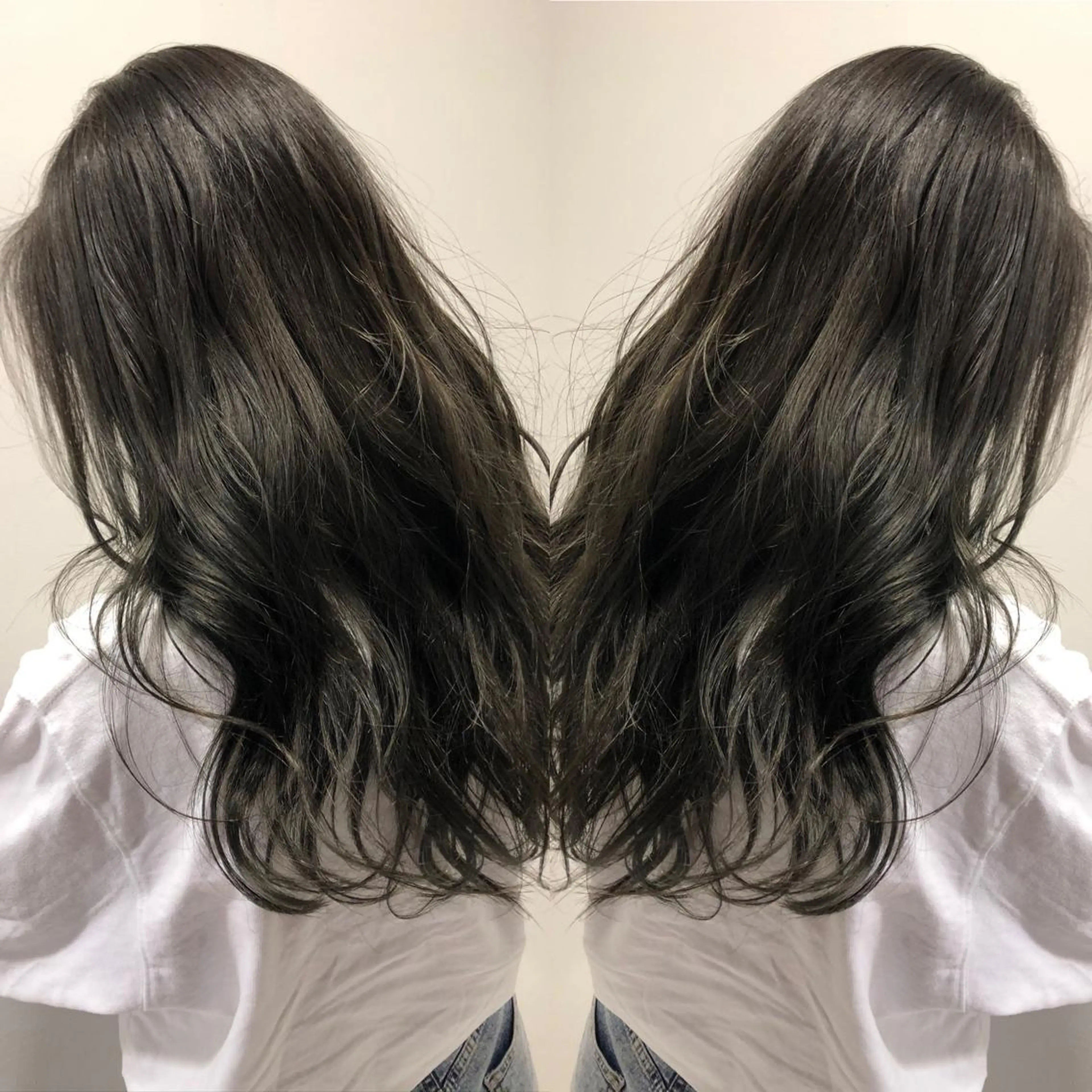 セミロング ヘアカラー アートディレクター ワダヒサノリのヘアスタイル