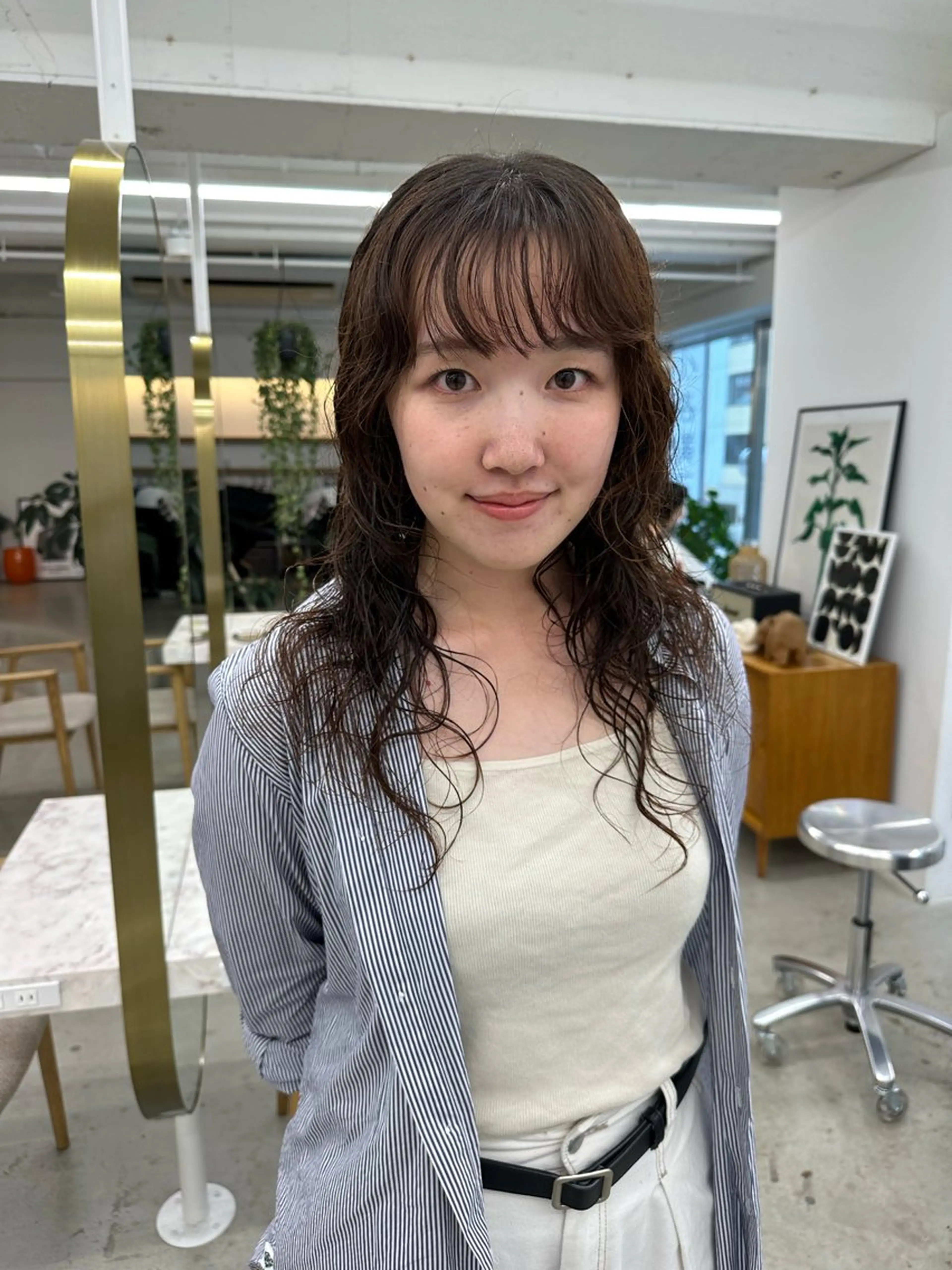 ロング パーマ パーマ 岩戸 新のヘアスタイル