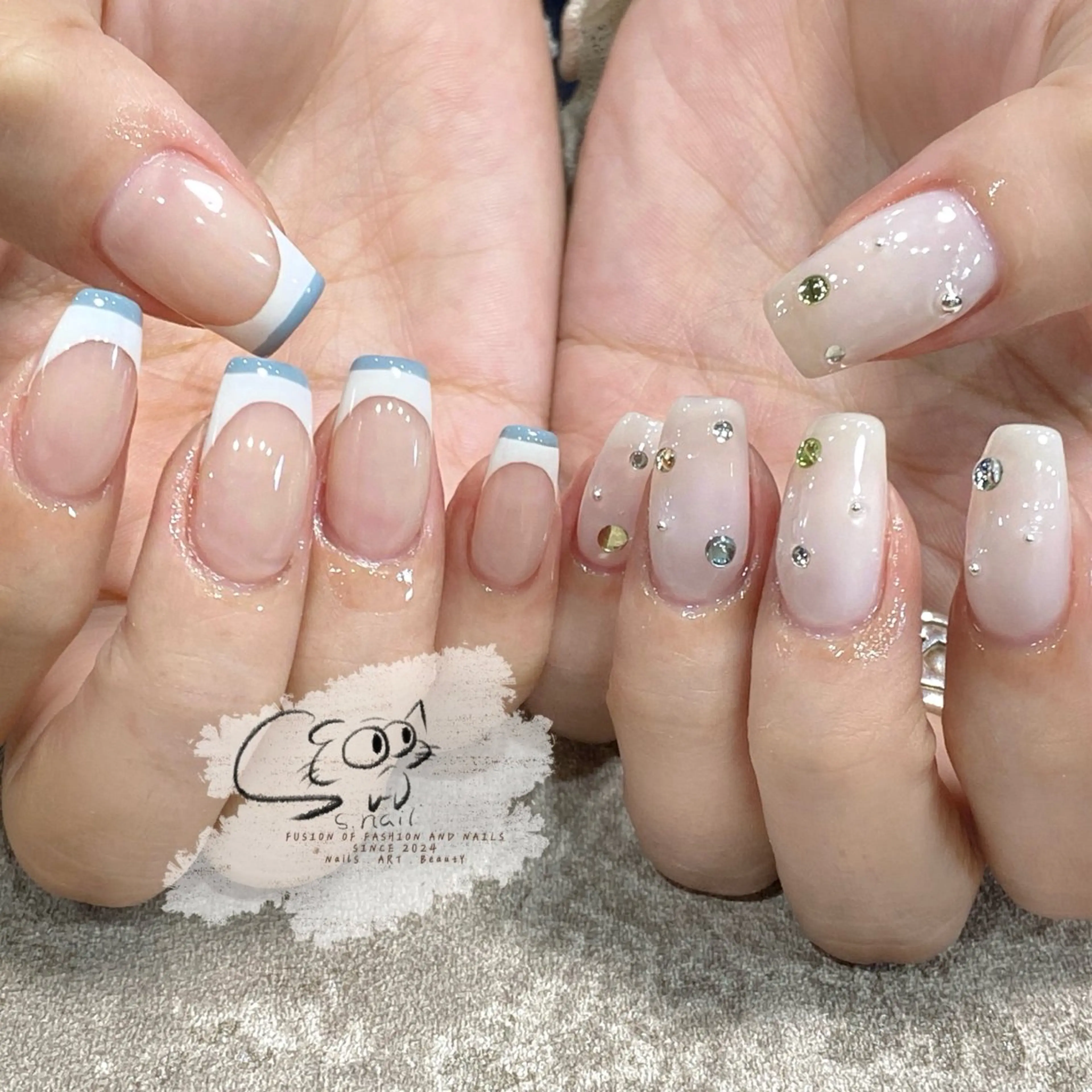 ネイル チークネイル フレンチネイル グラデーション マグネットネイル ワンカラーネイル S.nail _のネイルデザイン