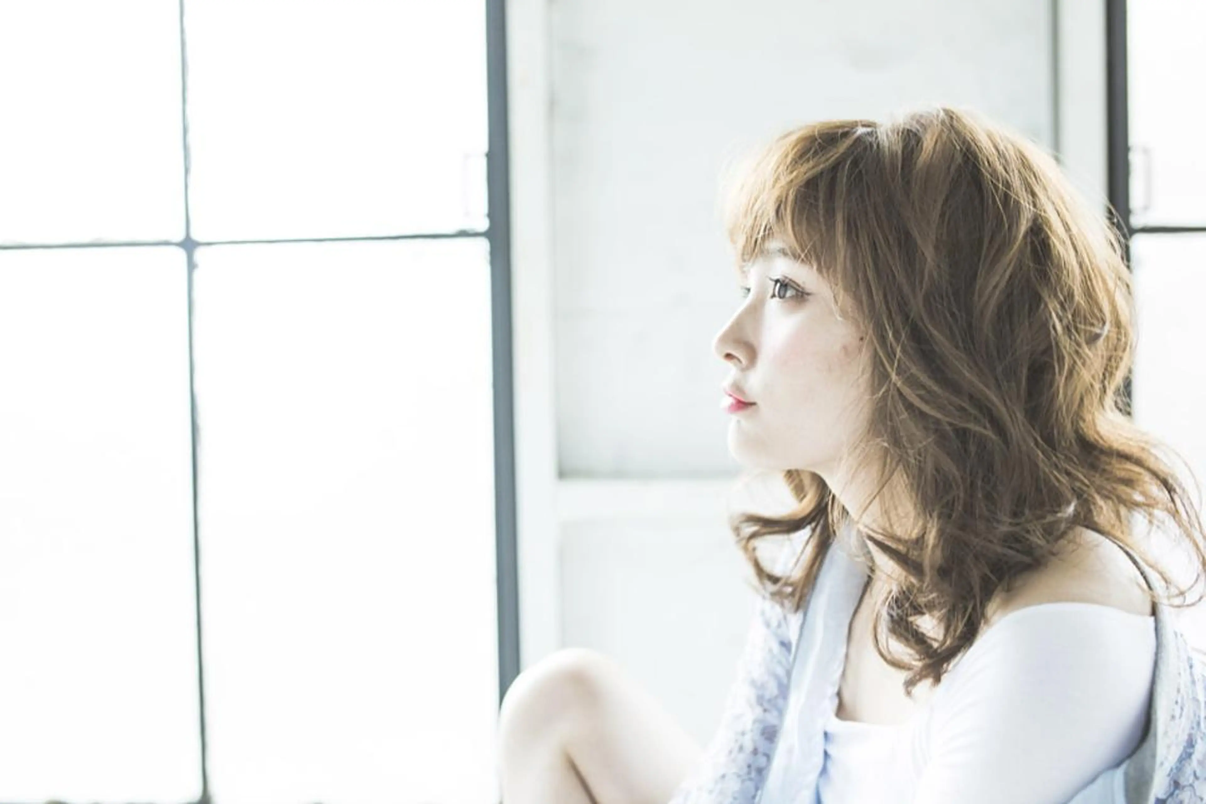 セミロング カラー パーマ 佐々木 優介のヘアスタイル