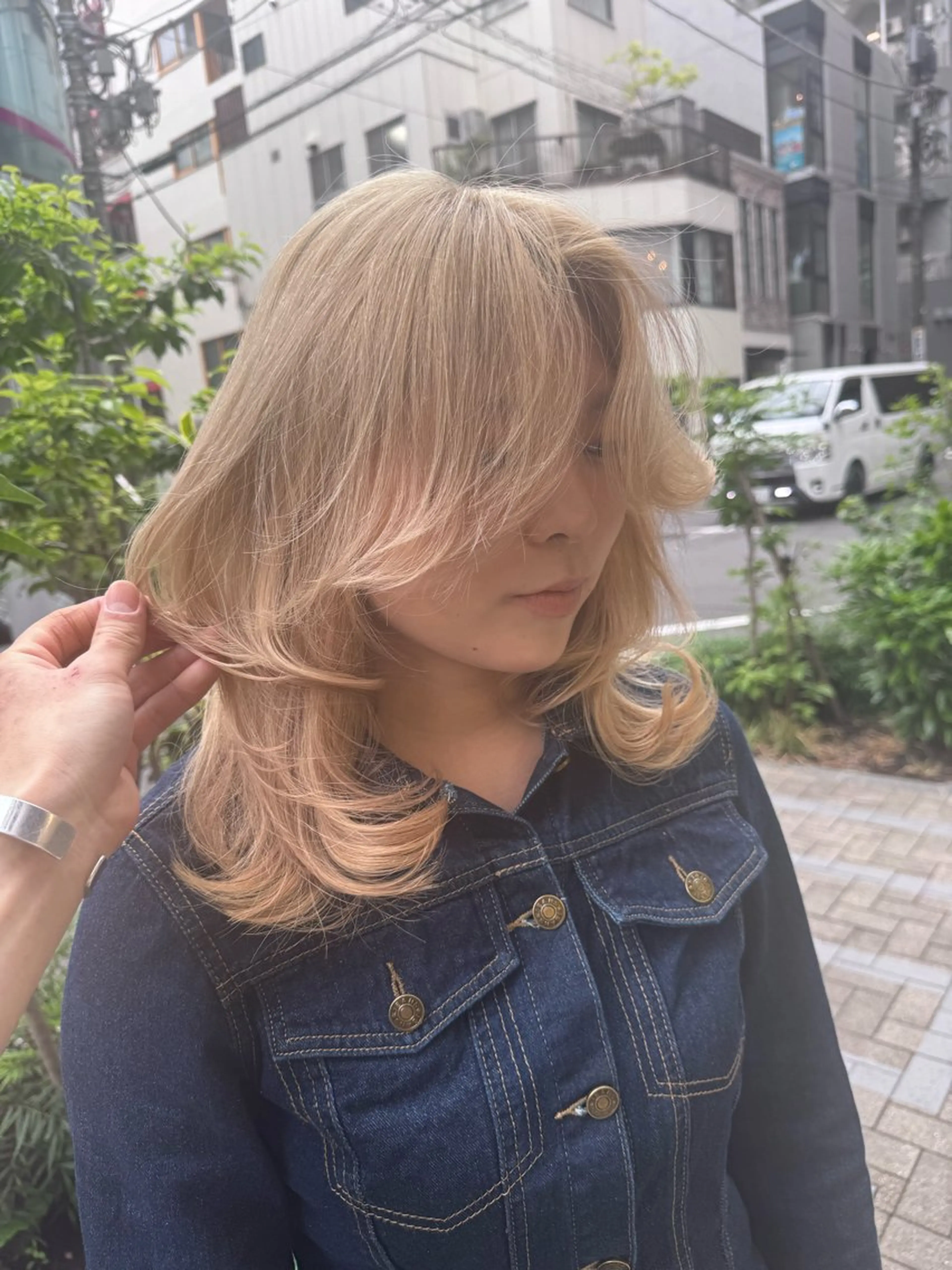 セミロング レイヤーカットモデル 募集/藤原一真のヘアスタイル