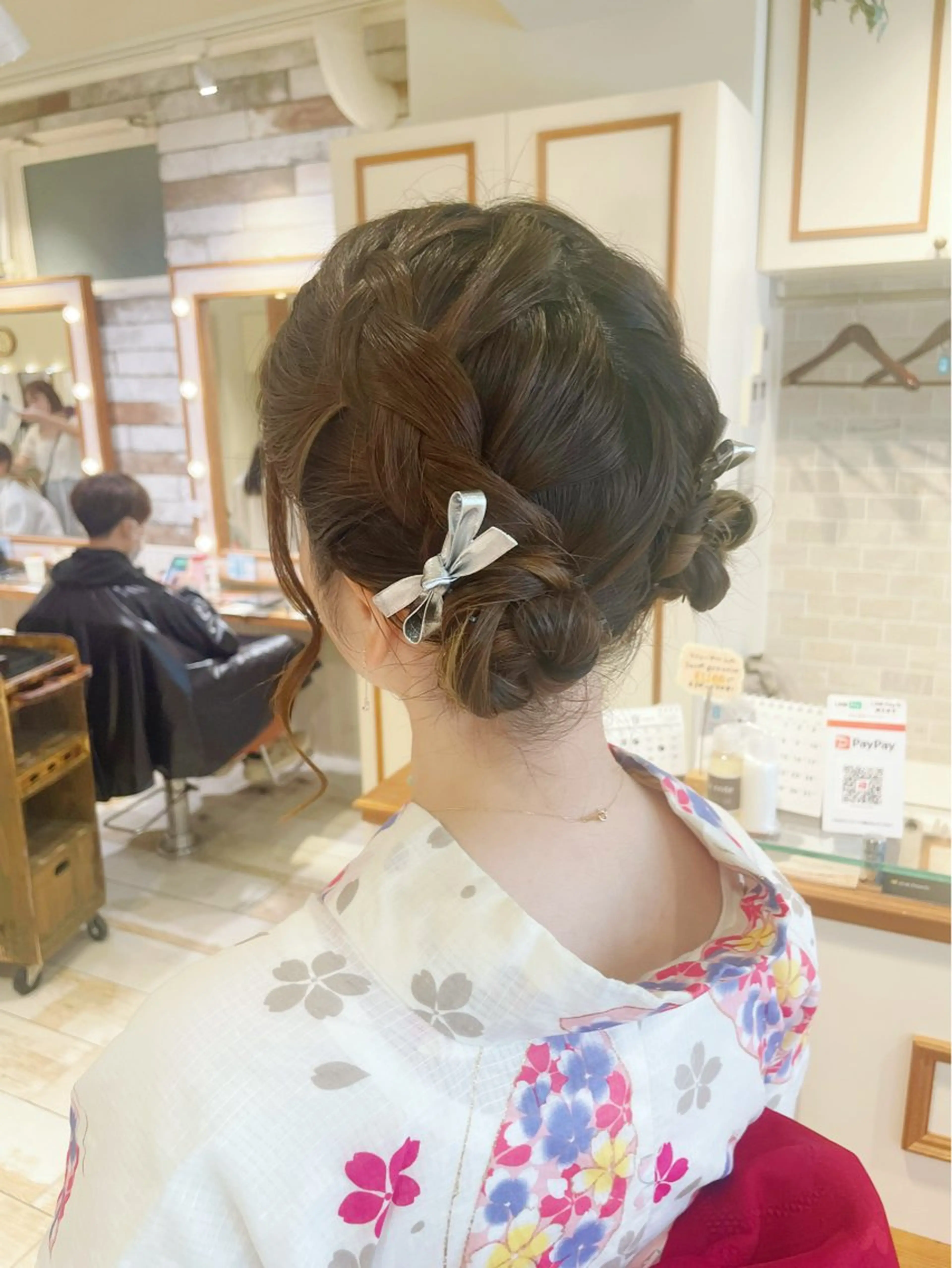 ミディアム ヘアアレンジ お団子ヘア 浴衣 🐳 あゆは🐳のヘアスタイル