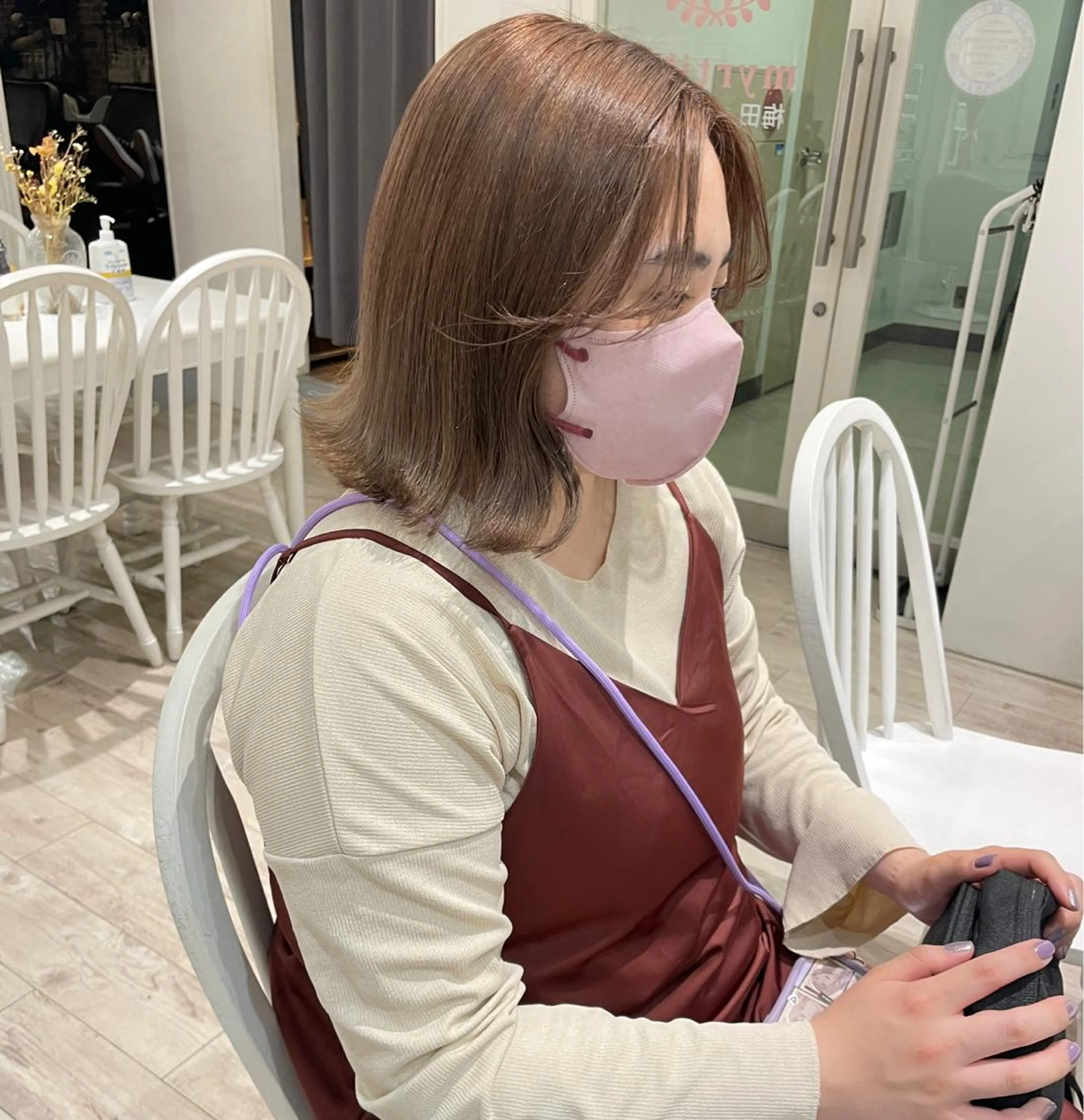 ミディアム カラー ヘアアレンジ ベージュカラー ブラウンカラー チョコレートブラウン くすみブラウン ラベンダーカラー ヘアアレンジ/ 暖色🩵hazukiのヘアスタイル