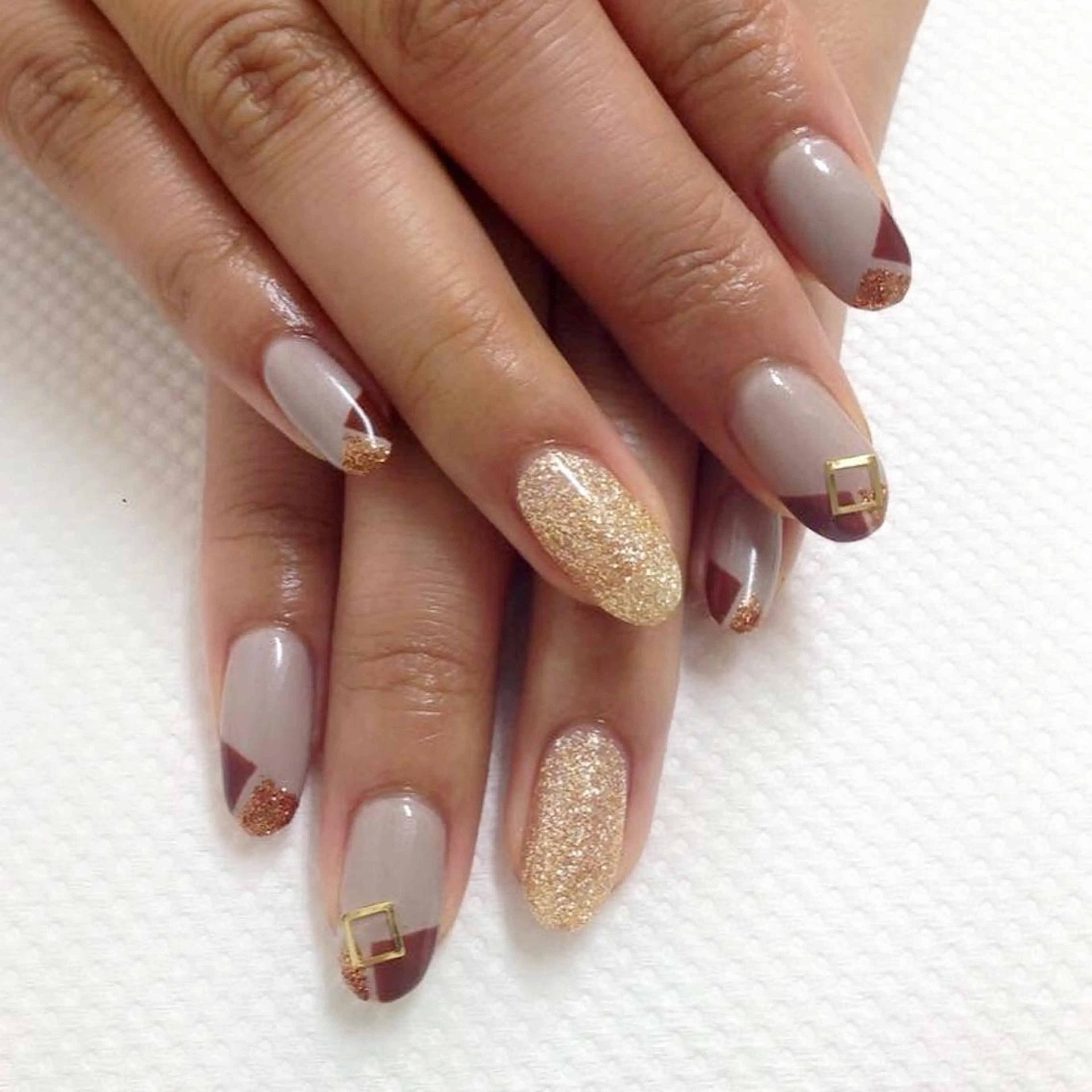 ネイル ラメ(グリッター) 遊津 美来のネイルデザイン