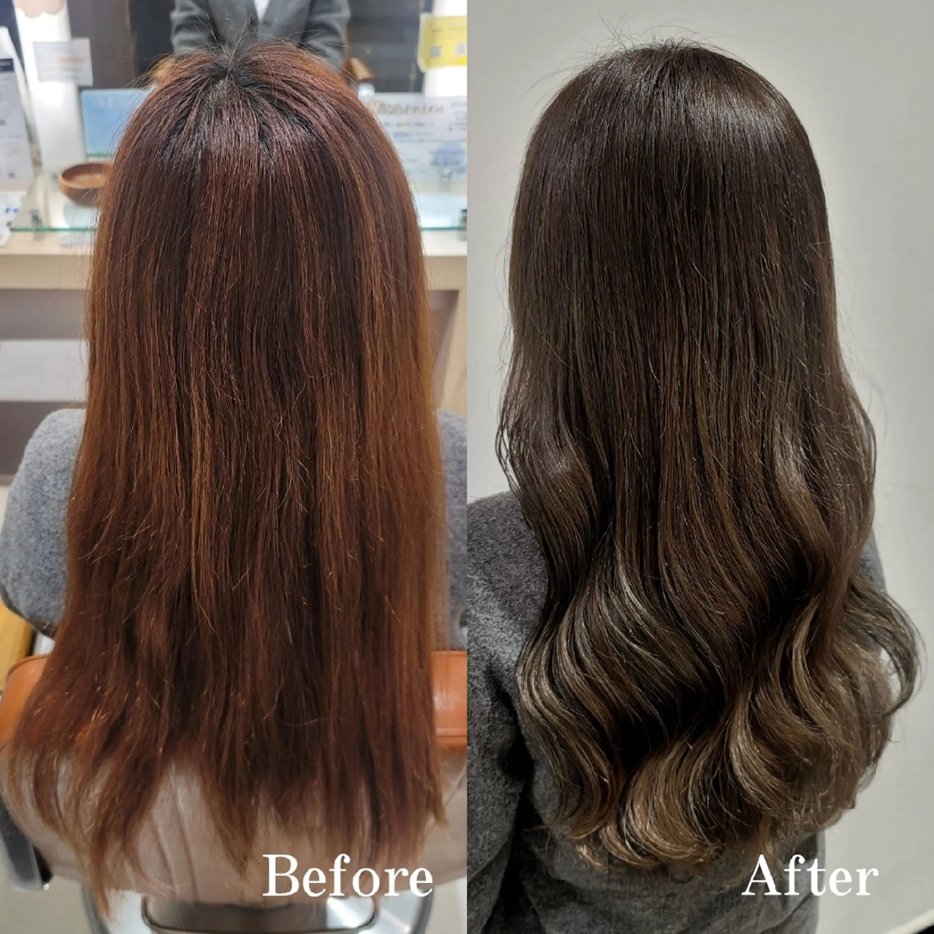 ロング カラー 透明感カラー カットモデル/ セット/宮里心香のヘアスタイル