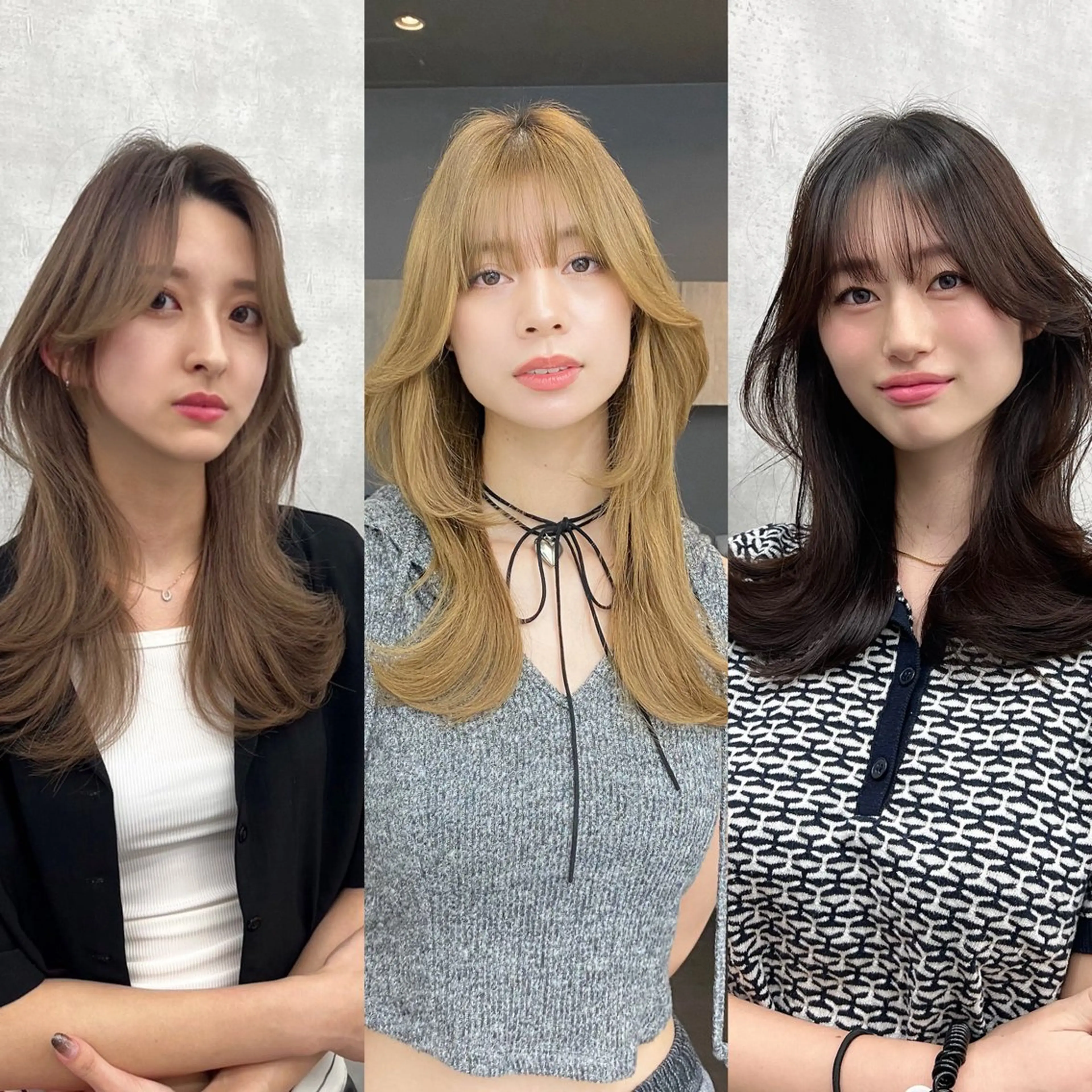 ミディアム カラー くびれヘア 韓国風ヘア レイヤーカット レイヤー/艶カラー /韓国ヘア/高松のヘアスタイル