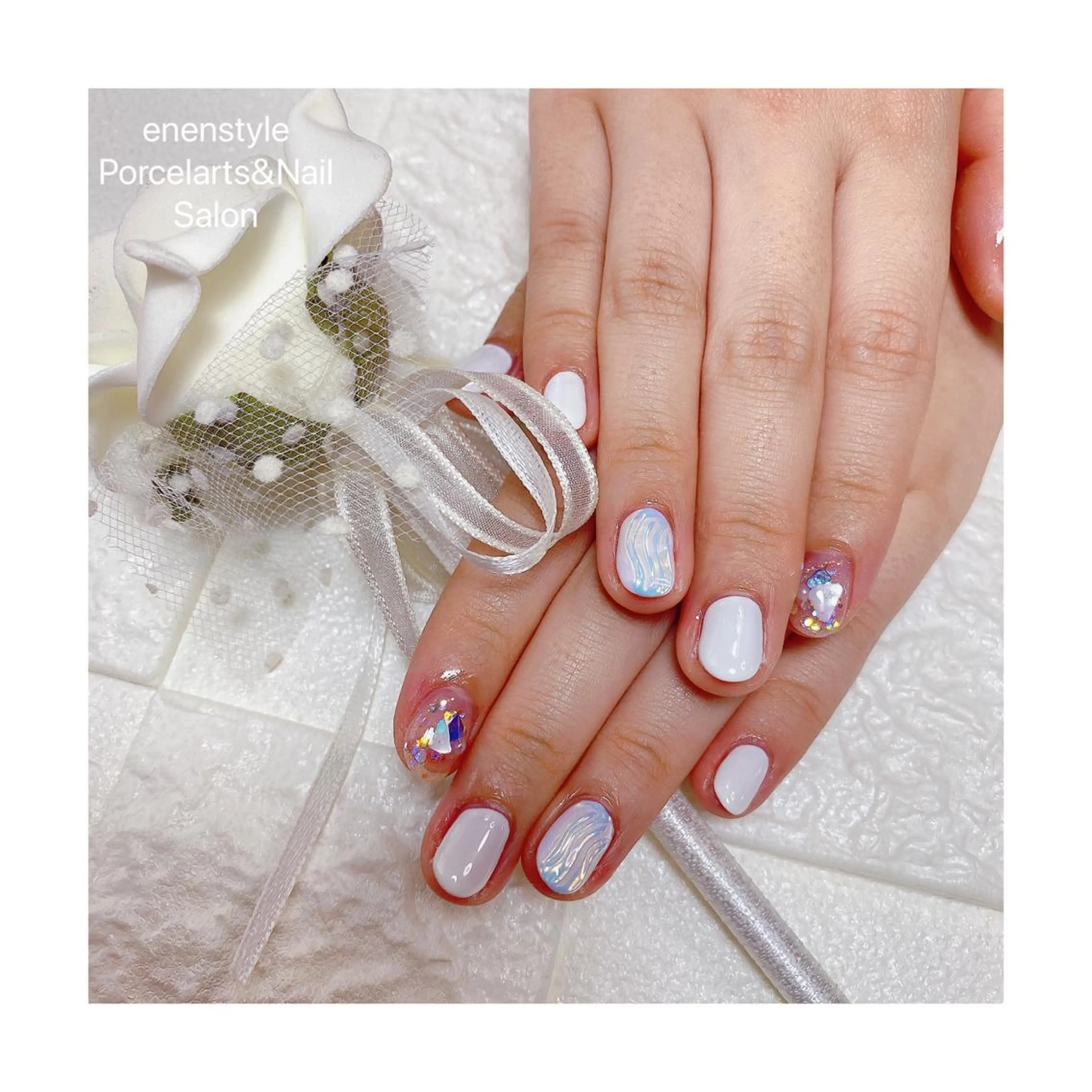 ショート ネイル ハンドネイル 👑enen style👑のネイルデザイン