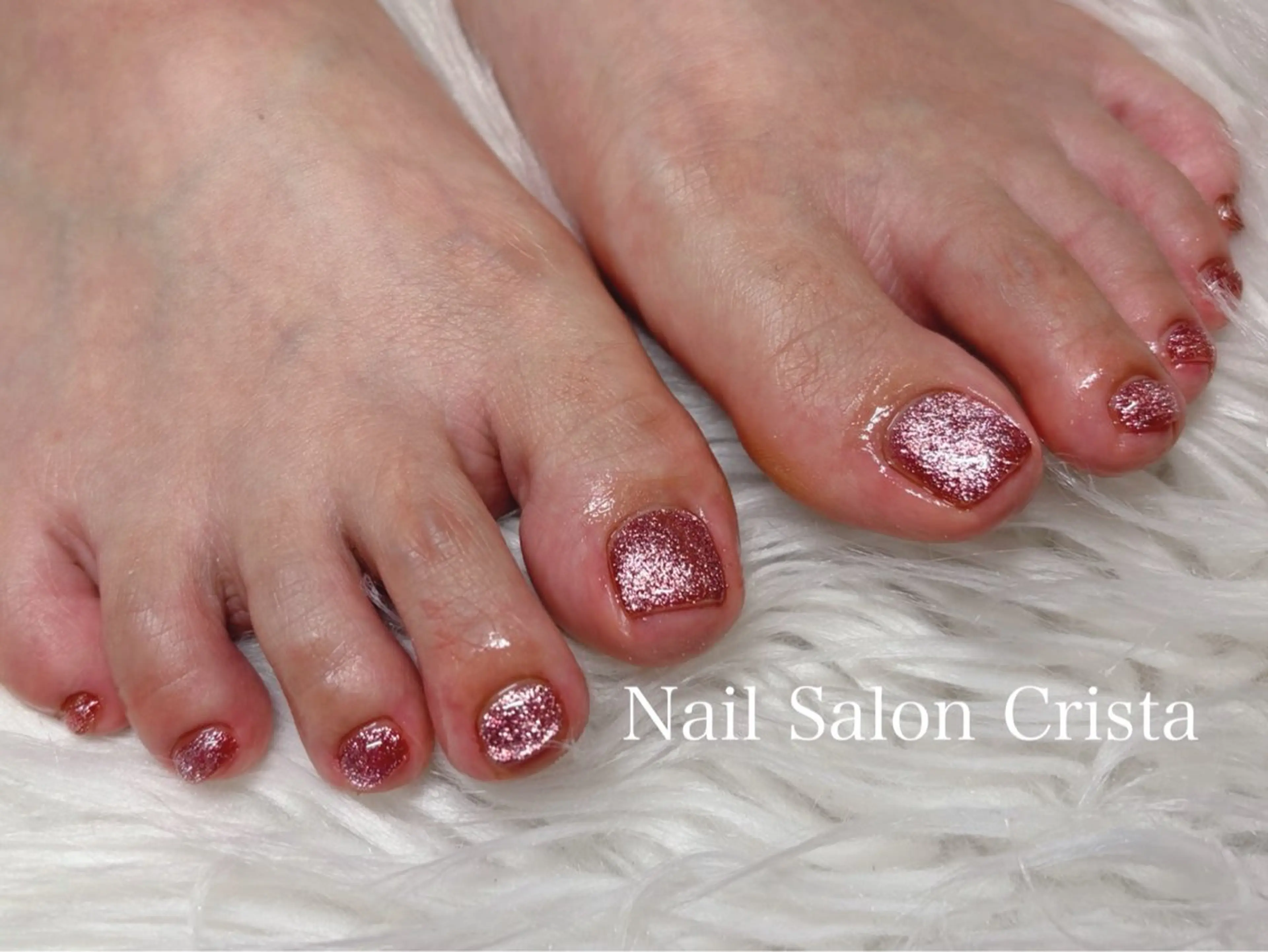 ネイル ジェルネイル キラキラネイル マグネットネイル マグネットワンカラー ワンカラーネイル フットネイル CRISTA MOMOのネイルデザイン