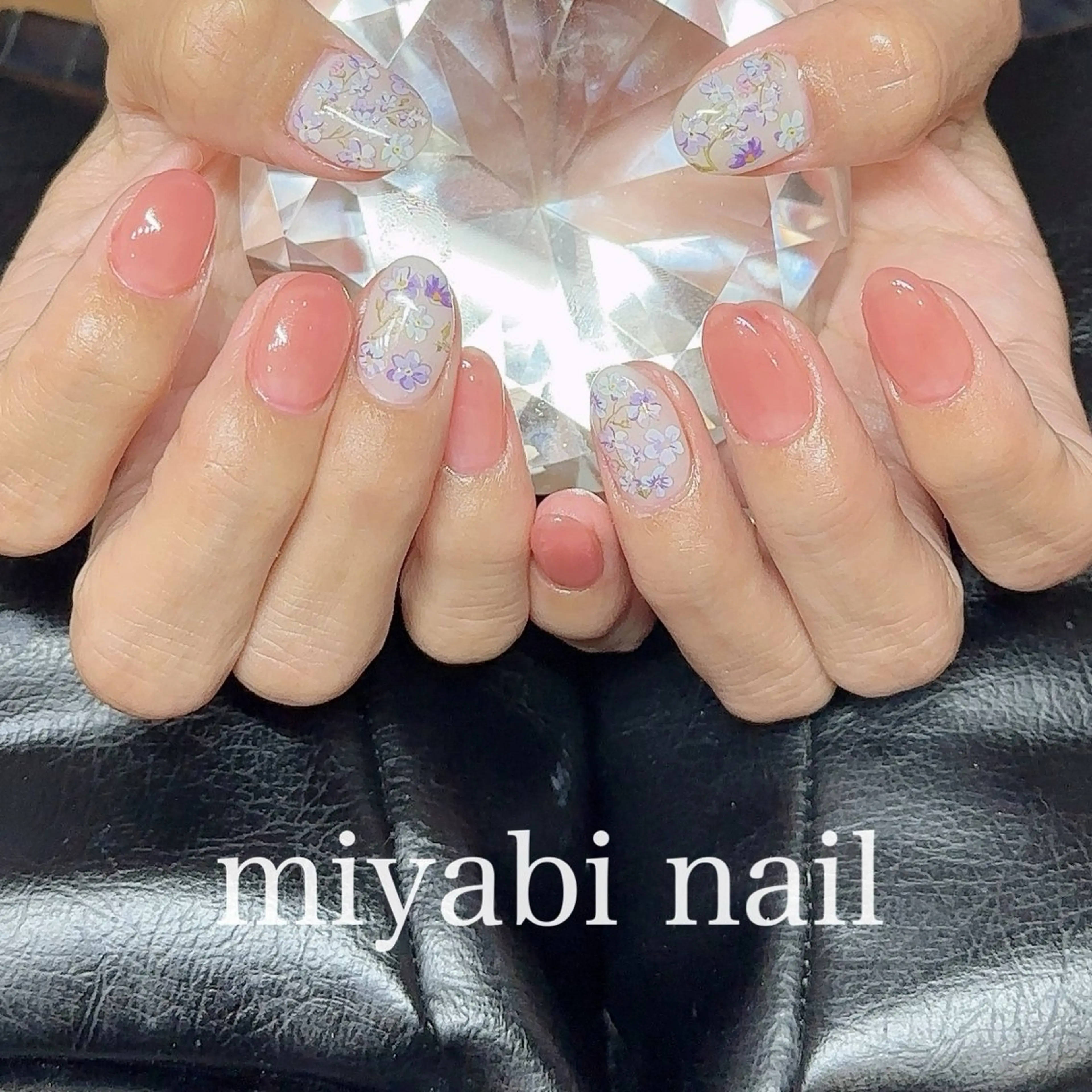 ネイル アートネイル フラワーネイル 持ち込み 夏ネイル ハンドネイル miyabi nail 桂川駅近くのネイルデザイン