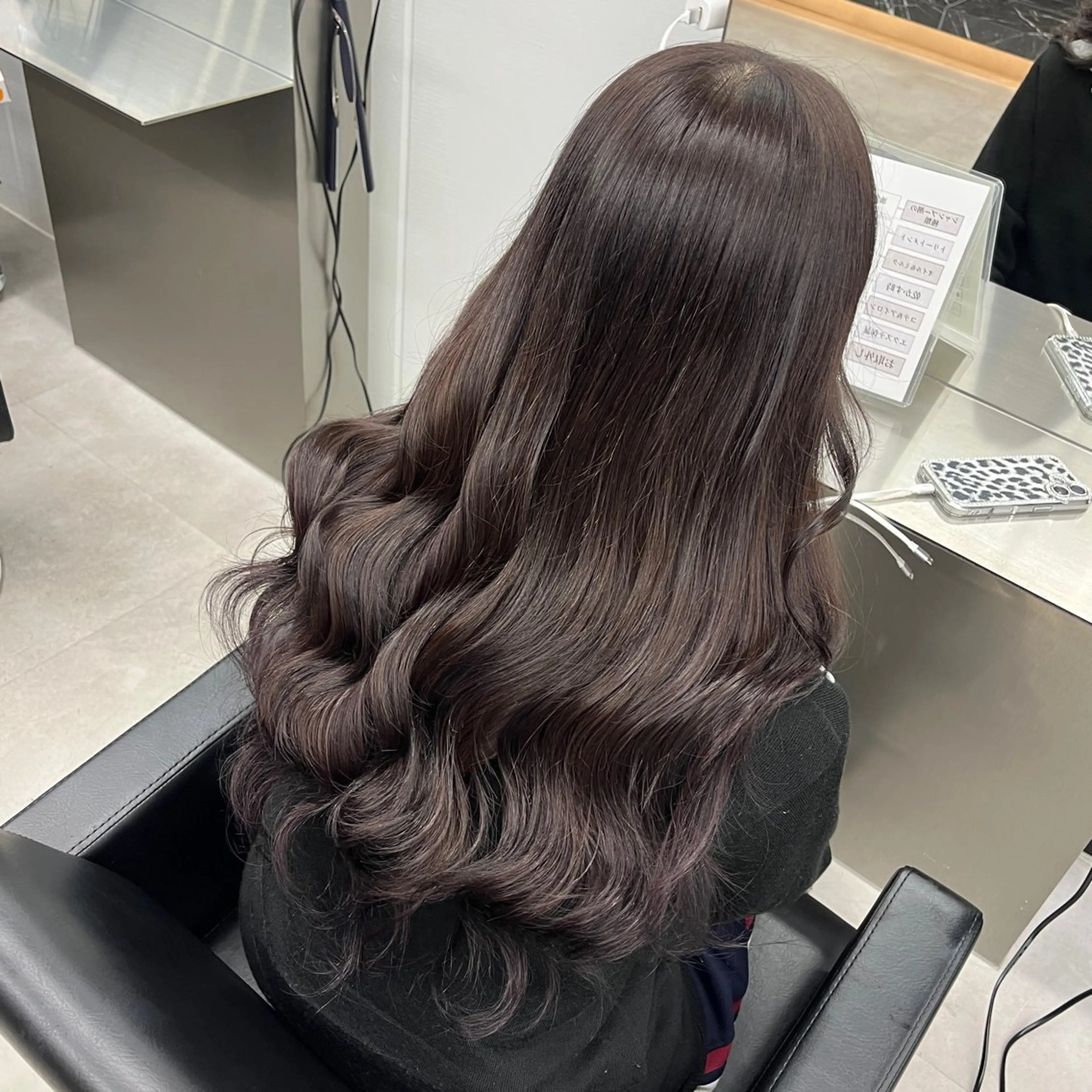 カラー グレージュ ラベンダーカラー ラベンダーグレー エクステ MOMOKA /　Lapis今泉店のヘアスタイル