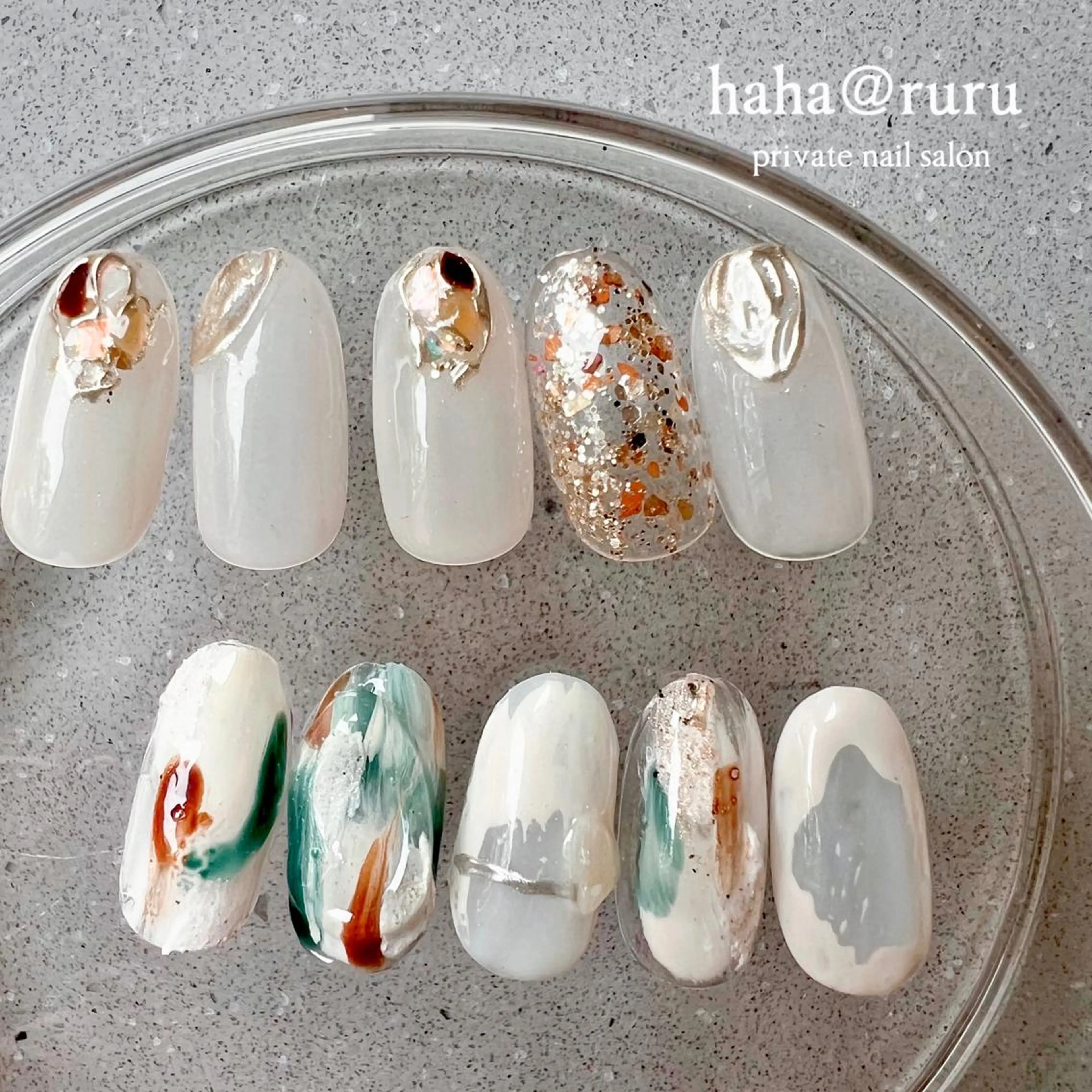 ネイル ラメ(グリッター) ニュアンスネイル シンプルネイル haha@ ruruのネイルデザイン