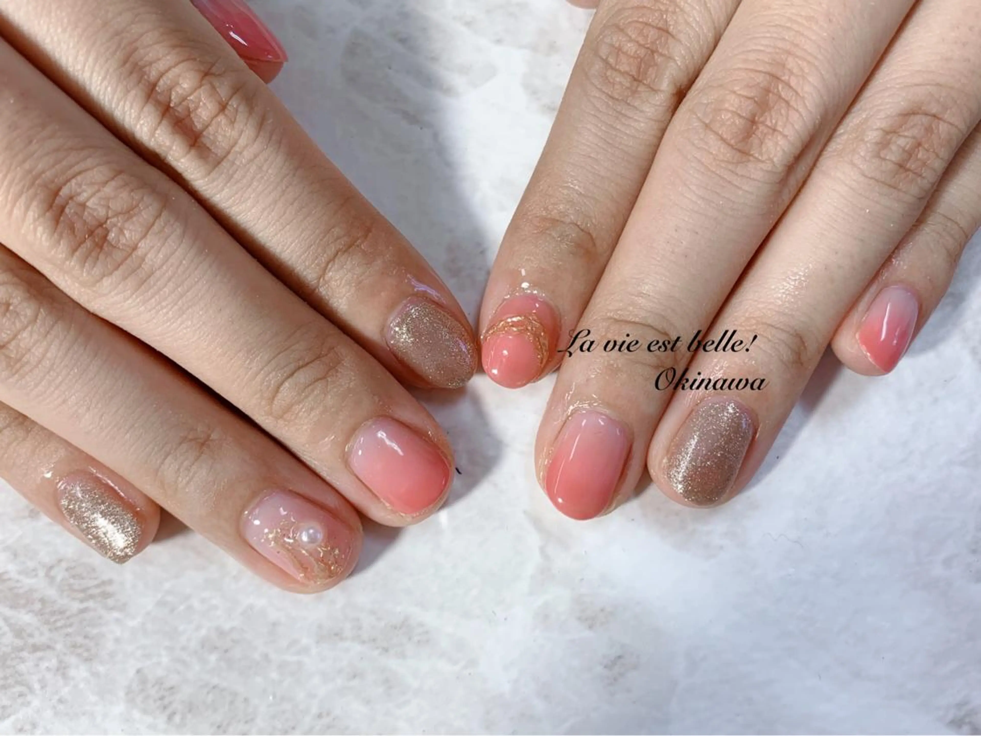 ネイル ラメ(グリッター) ストーンネイル アトリエ ラヴィエベルのネイルデザイン