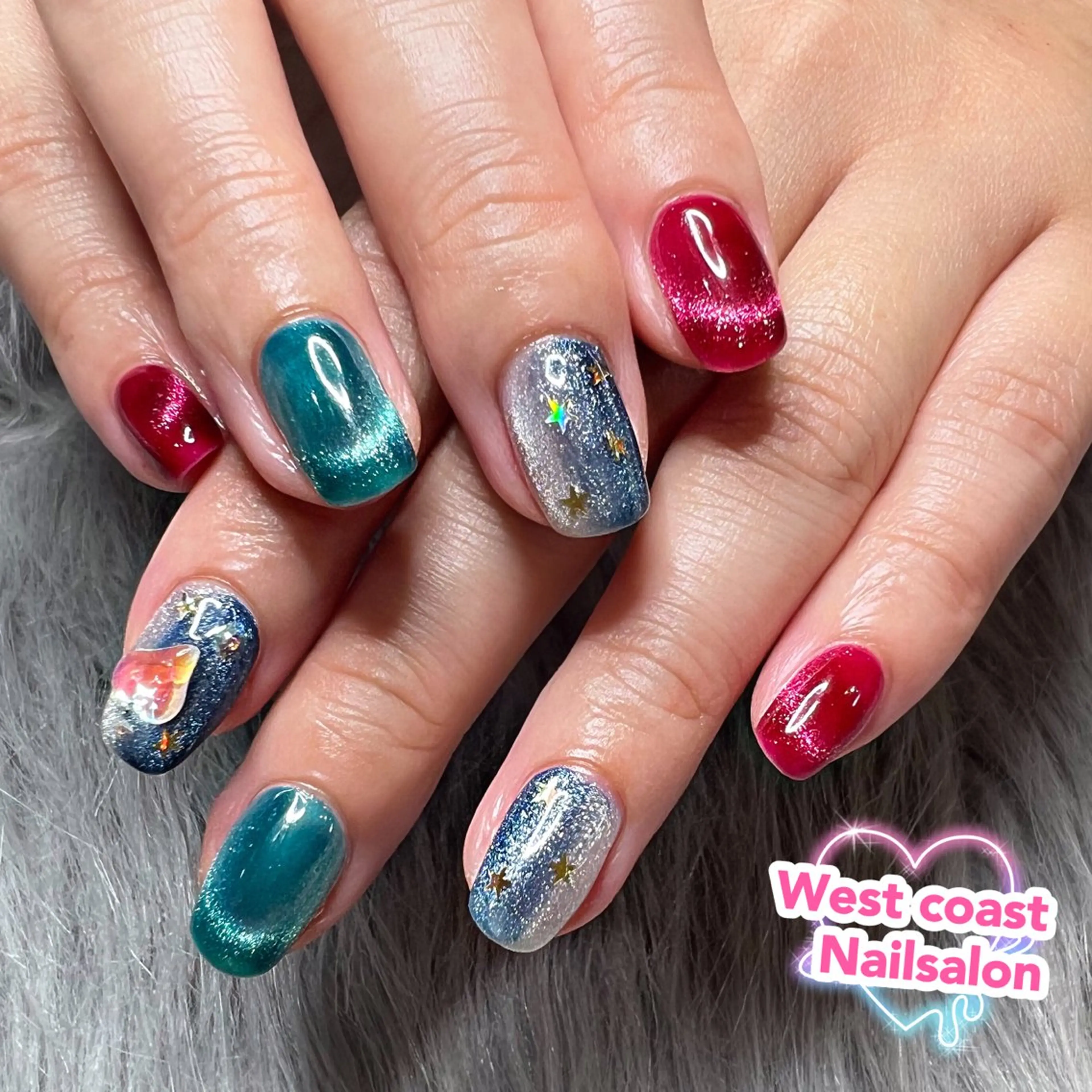 ネイル リボン、ガーリー パーツ放題専門店のネイルデザイン